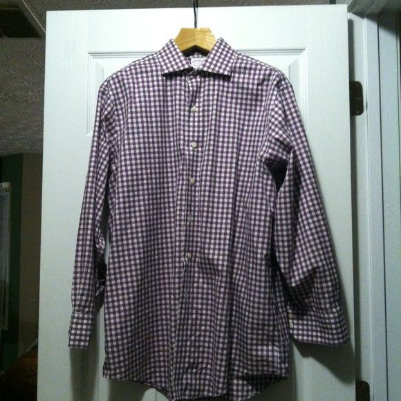 Brooks Brothers BROOKS BROTHERS MEN'S PURPLE COTTON DRESS SHIRT SIZE: 16-33 Size US L / EU 52-54 / 3 - 4 Thumbnail