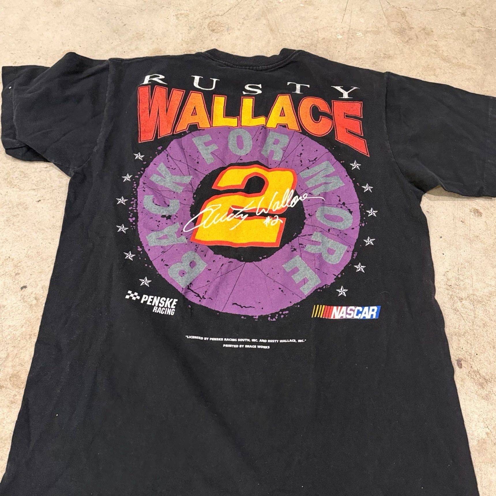 Rusty VINTAGE 90s Rusty Wallace Single Stitch Tshirt Mens L Black Logo Big Logo Mens L Size US L / EU 52-54 / 3 - 5 Thumbnail