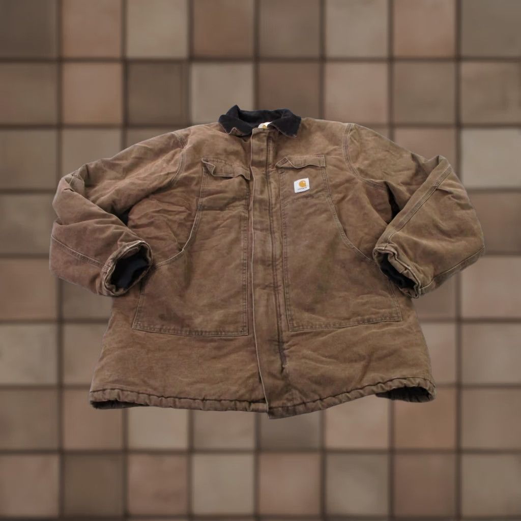 Carhartt VINTAGE Carhartt Jacket Men XL Tall Canvas Arctic Lined Work Coat C26CHT Heavy Size US XL / EU 56 / 4 - 1 Thumbnail