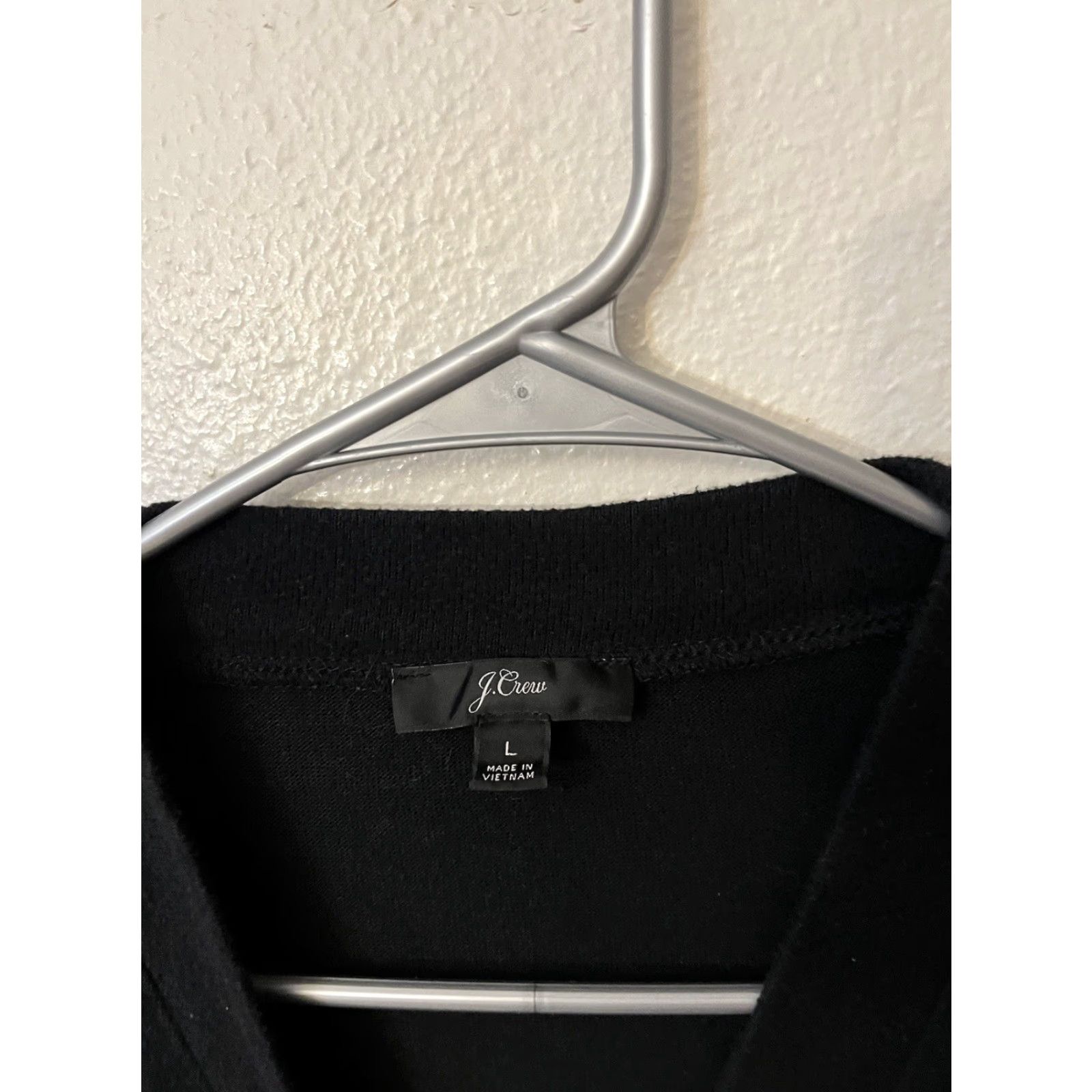 J.Crew J.CREW Blouse Women's L Black Solid Lightweight Stretchy Faux Wrap V-Neck Knit Shirt Long Sleeve Casual Modern 80s 90s Size L / US 10 / IT 46 - 2 Thumbnail