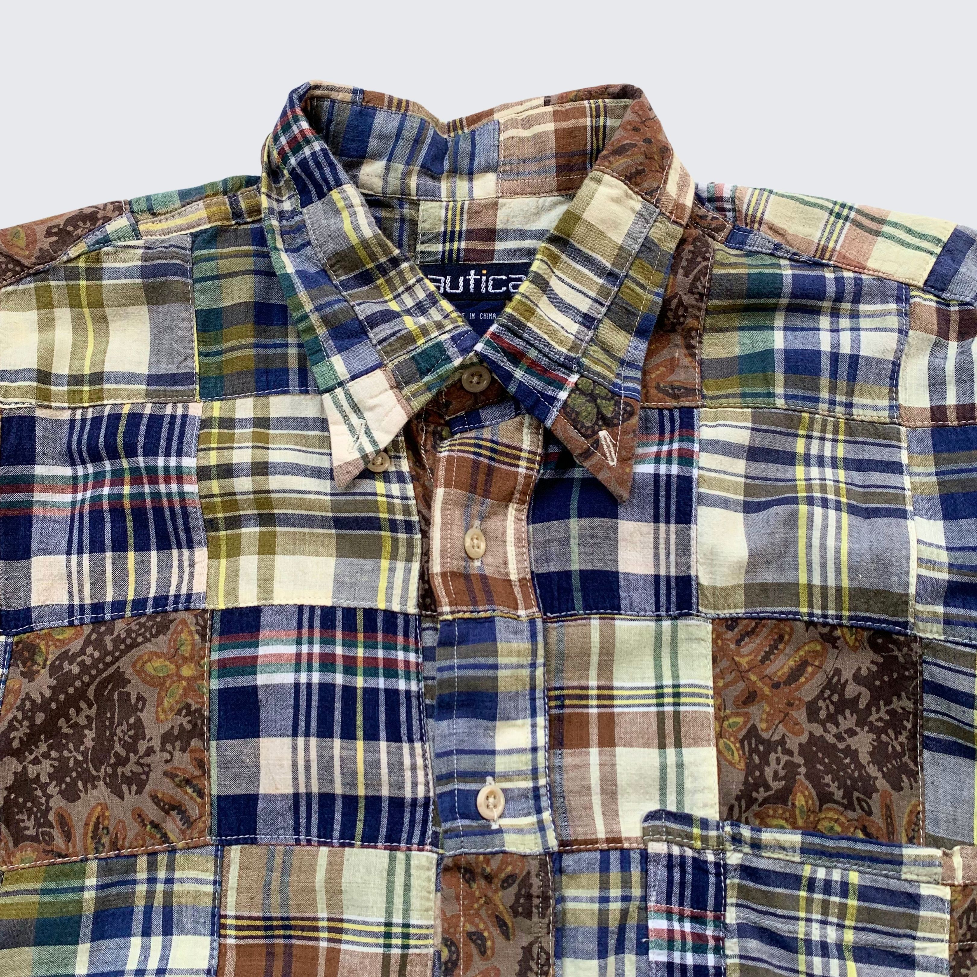 Nautica Patchwork Plaid 1990s Nautica Jeans USA Button Shirt Size US L / EU 52-54 / 3 - 2 Thumbnail