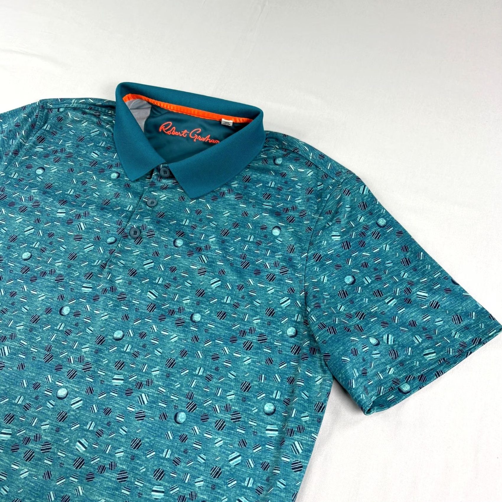 Robert Graham VINTAGE Robert Graham Shirt Mens XL Blue Golf Polo Geometric Performance Stretch Size US XL / EU 56 / 4 - 2 Thumbnail