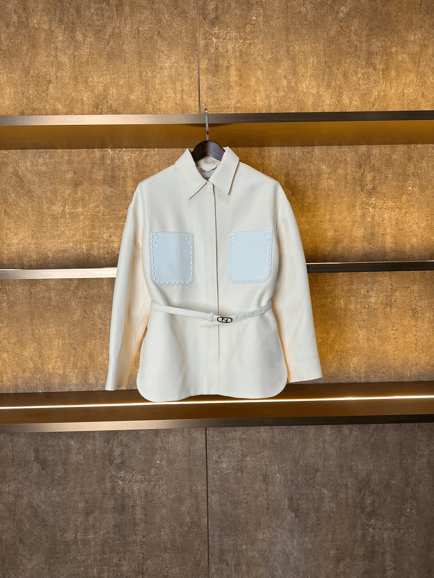 Fendi Fendi White Patchwork Pocket Coat Size M / US 6-8 / IT 42-44 - 1 Thumbnail