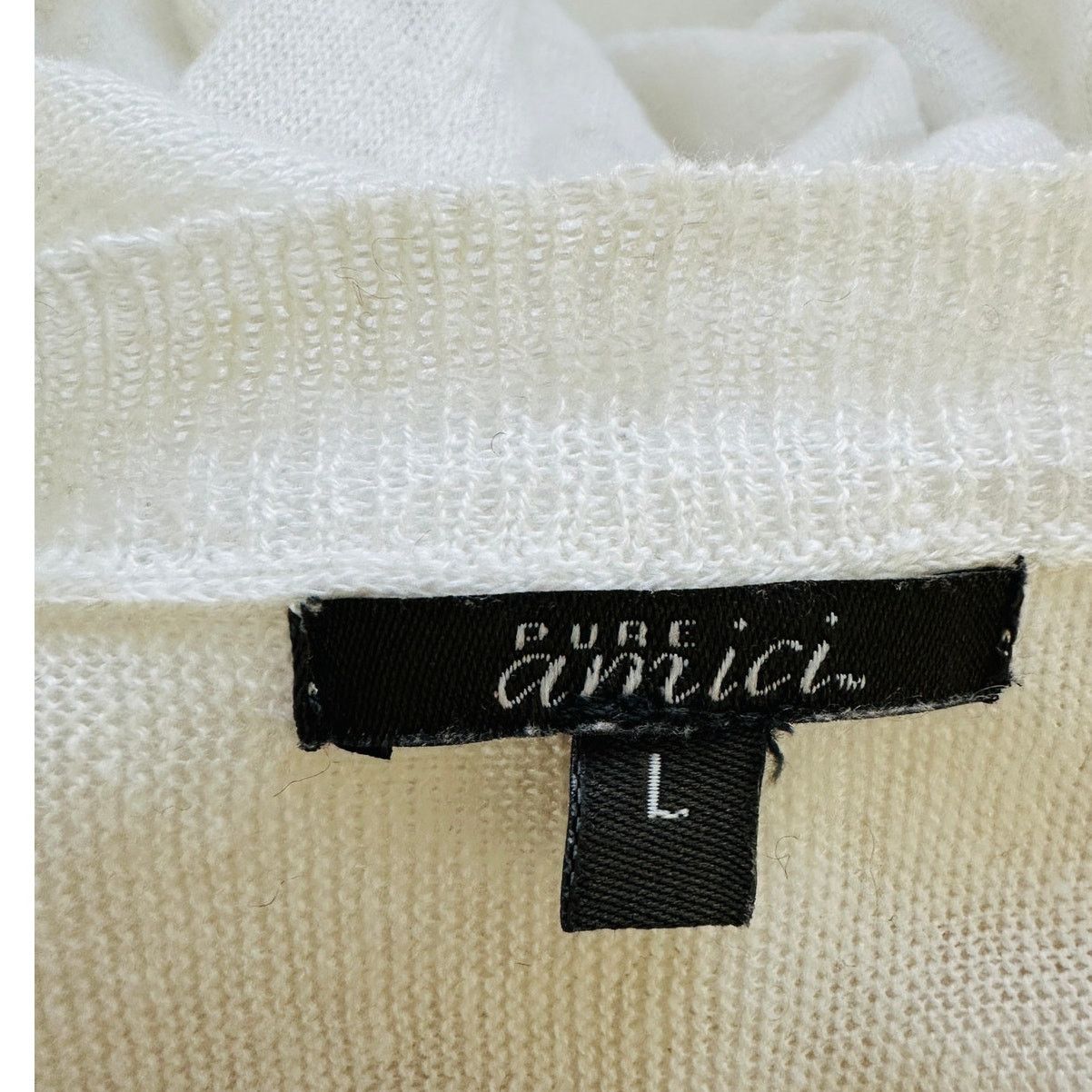 Other Pure Amici Ivory Round Neck Long Sleeve High Low Sweater L Size L / US 10 / IT 46 - 13 Thumbnail