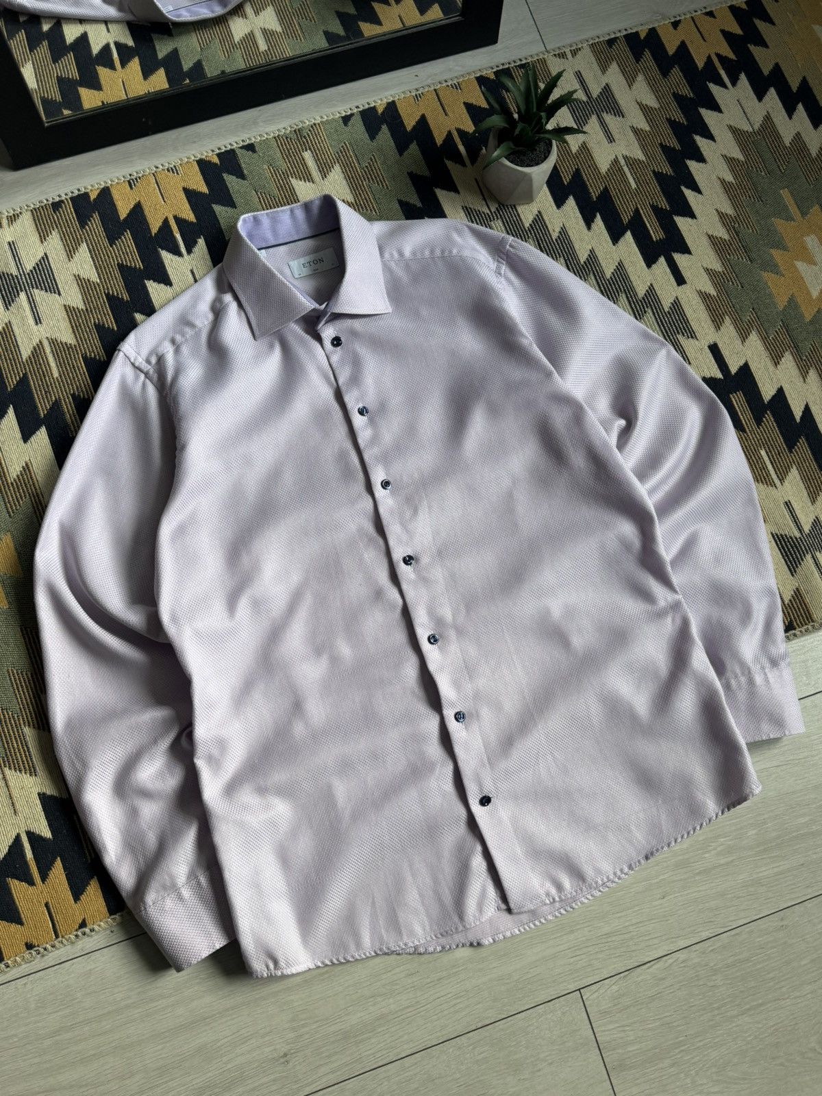 Eton Eton Pink Slim Button Up Shirt Size US L / EU 52-54 / 3 - 2 Thumbnail