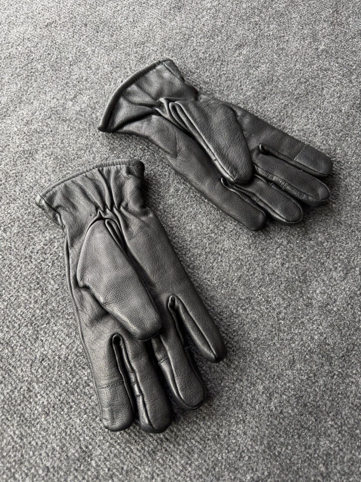 Japanese Brand Vintage Avant Garde Rock Punk Biker Leather Gloves Black 00s Size ONE SIZE - 7 Thumbnail