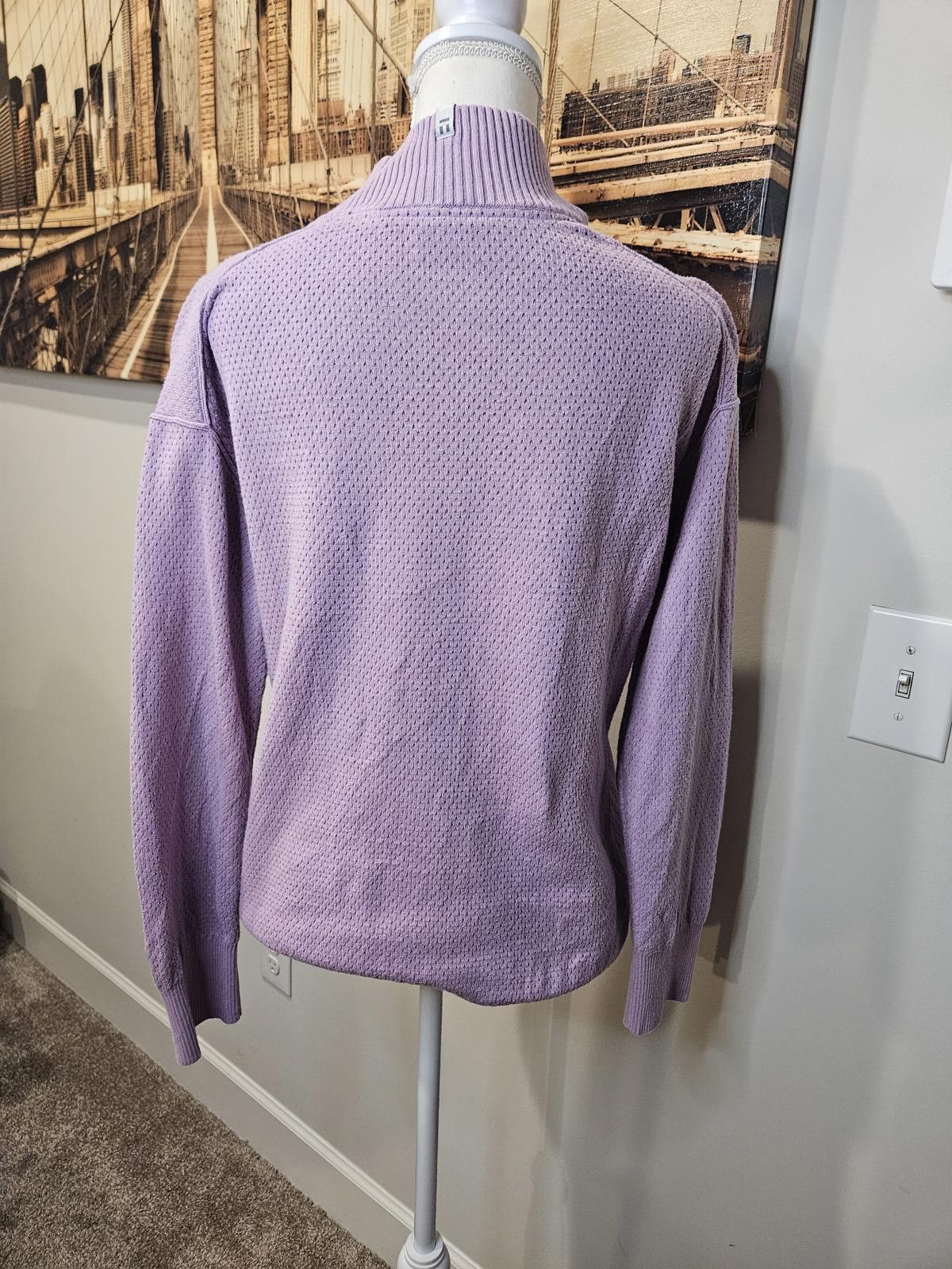 Designer Tommy John Cozy Lilac Waffle Knit Shirt & Joggers Set Size 36" / US 14 / IT 50 - 4 Thumbnail