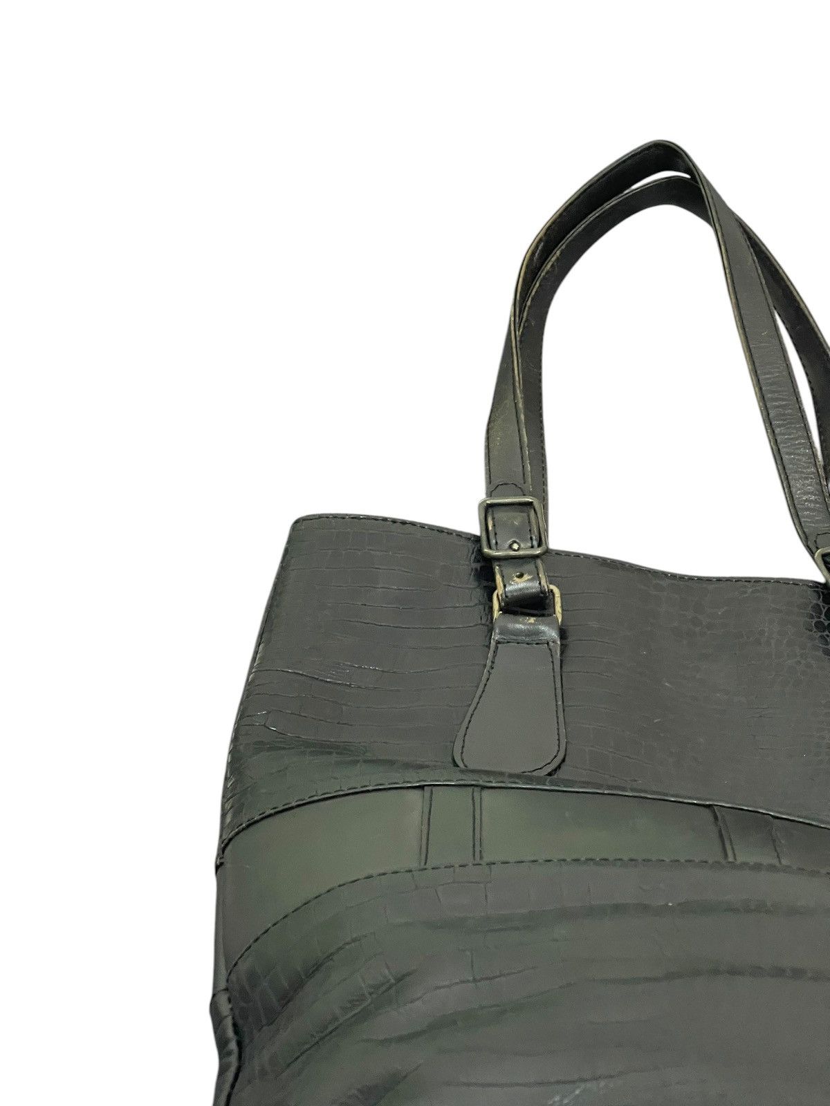 Genuine Leather Crocodile Embossed Pozzo Kaori Bucket Tote Shoulder Bag 1🟩6 Size ONE SIZE - 16 Thumbnail
