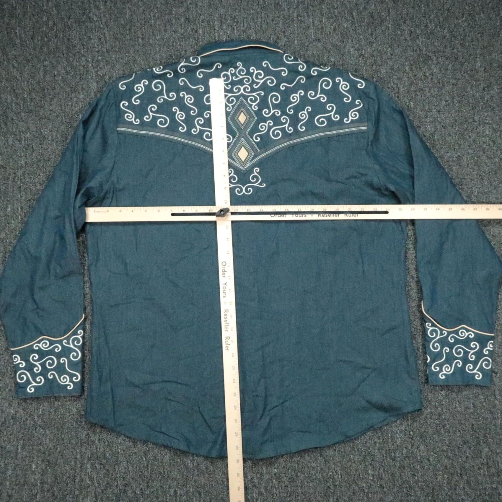 Scully VINTAGE Scully Shirt Mens XL Blue Western Pearl Snap Smile Pocket Cowboy Long Sleeve Size US XL / EU 56 / 4 - 7 Thumbnail