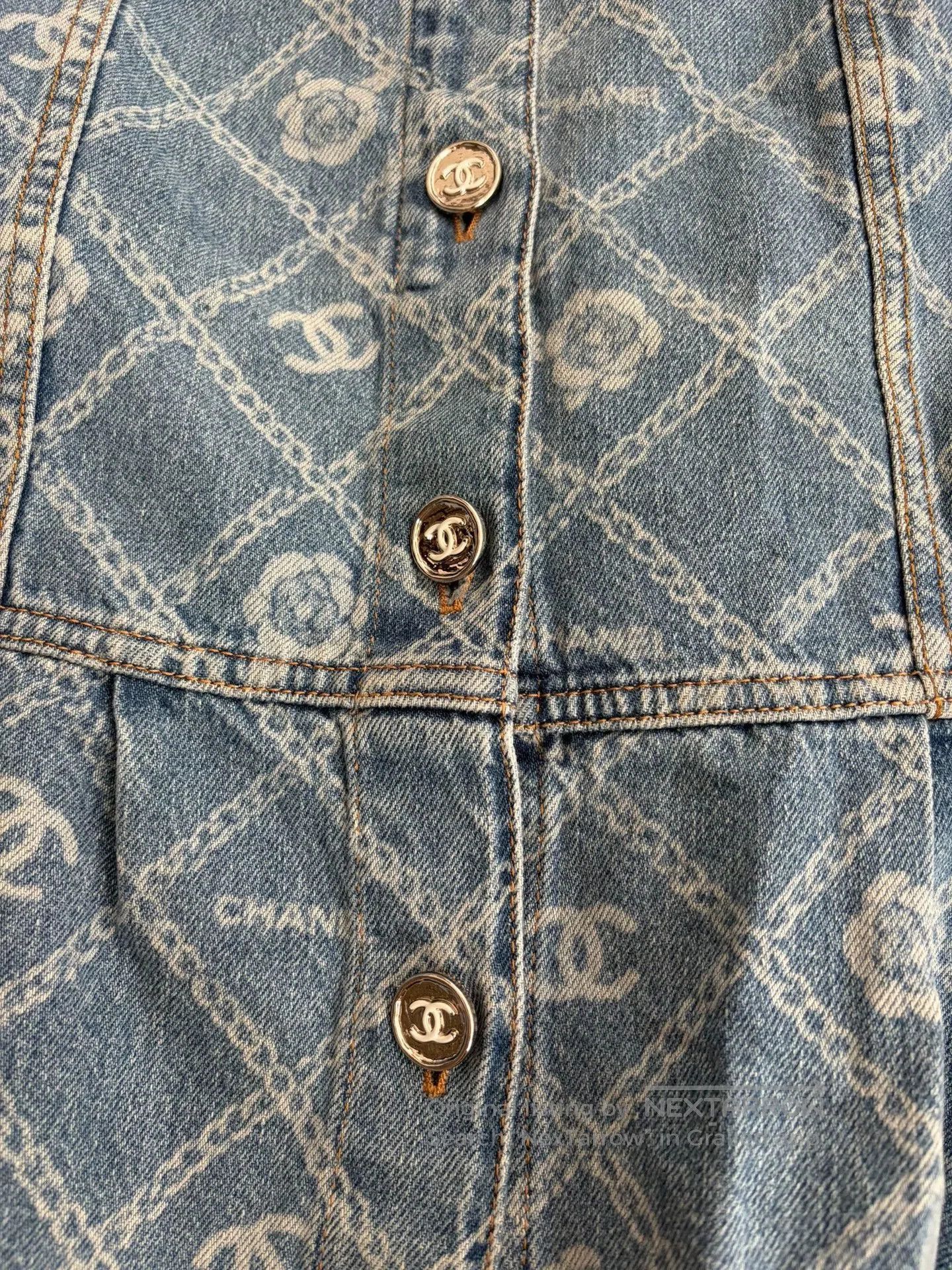 Chanel Chanel Blue Camellia Denim Jacket. Size US L / EU 52-54 / 3 - 3 Thumbnail