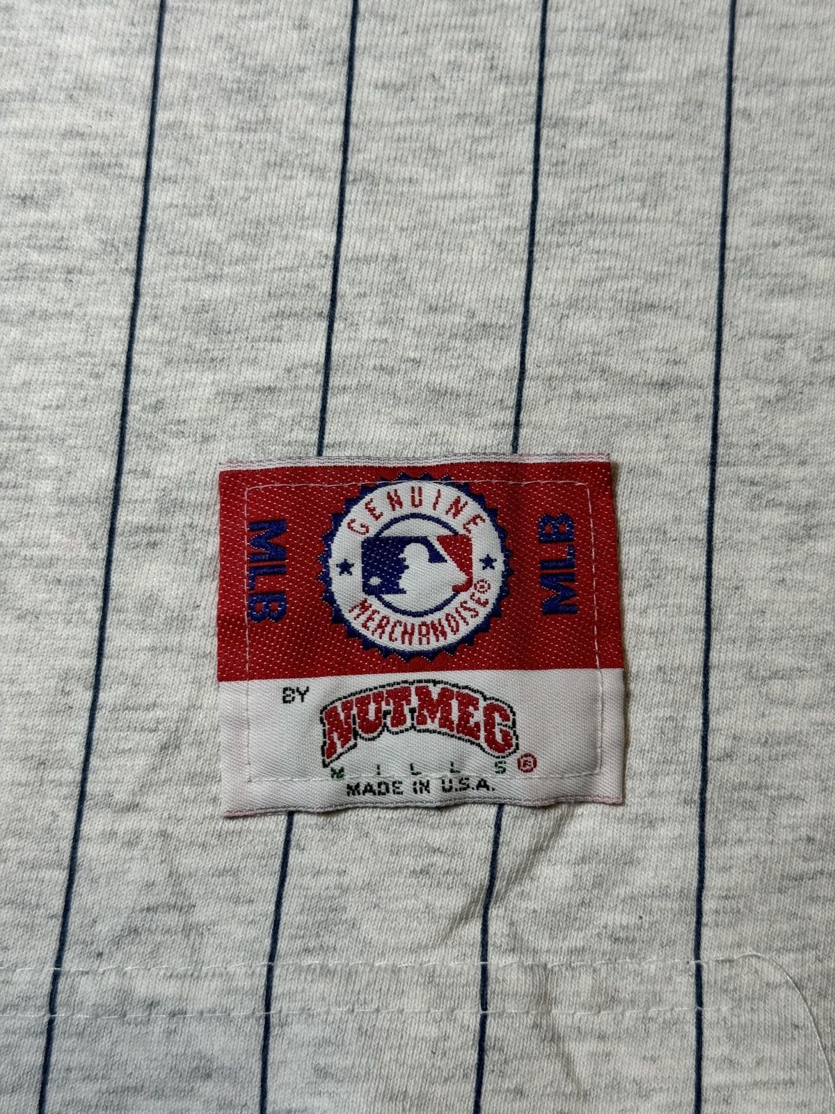Nutmeg × Vintage Vintage 90s New York Yankees Nutmeg Mills Pinstripe T Shirt Size US M / EU 48-50 / 2 - 3 Thumbnail