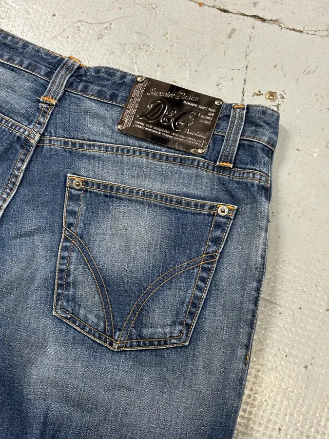 Dolce & Gabbana AW2003 Dolce & Gabbana Blue Denim Logo Patch Jeans Size US 33 - 8 Thumbnail
