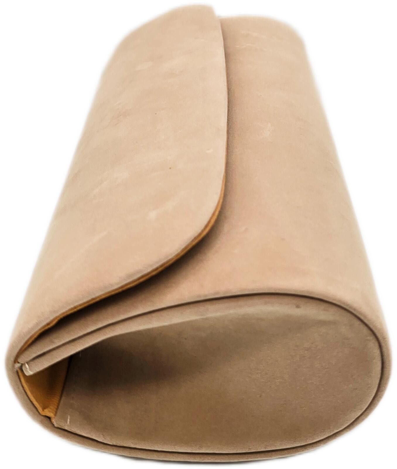 Unknown London Elegant Beige Suede Clutch with Silver Chain Strap Size ONE SIZE - 5 Thumbnail