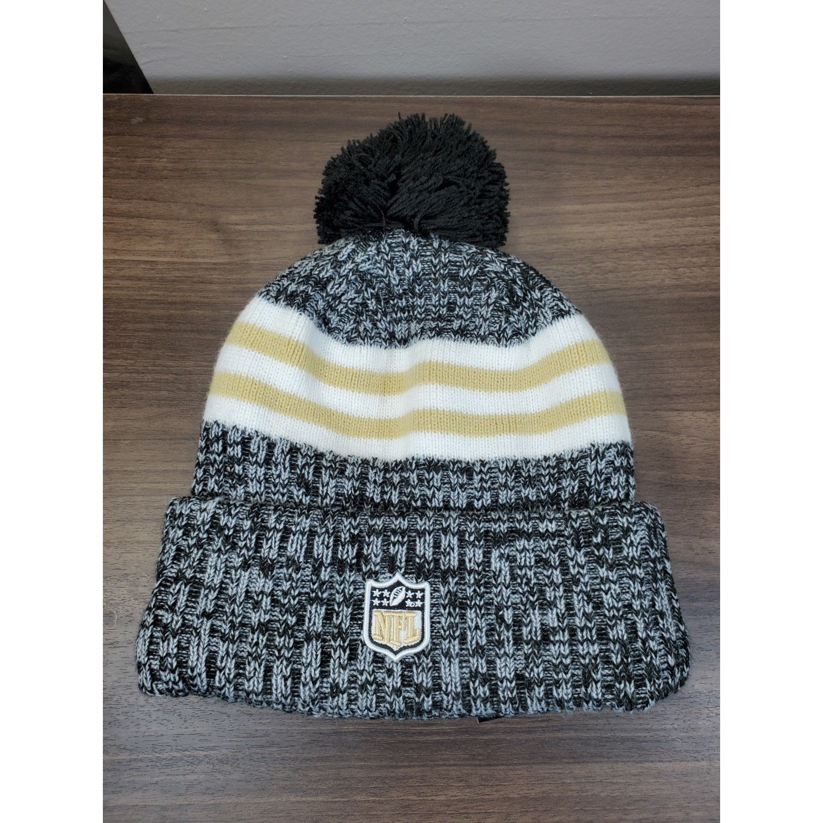 NFL × New Era New Orleans Saints New Era Winter Hat Knit Pom Beanie NFL NO Size ONE SIZE - 2 Thumbnail