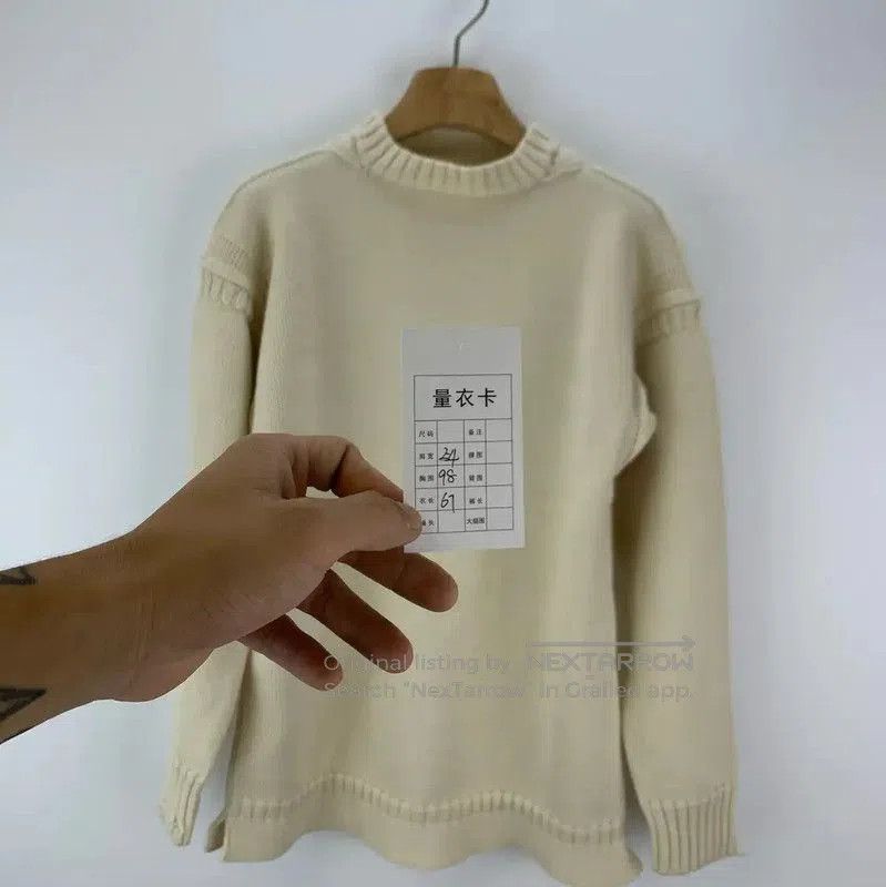 Maison Margiela Maison Margiela Women's Cream Wool Pullover Sweater . Size M / US 6-8 / IT 42-44 - 5 Thumbnail