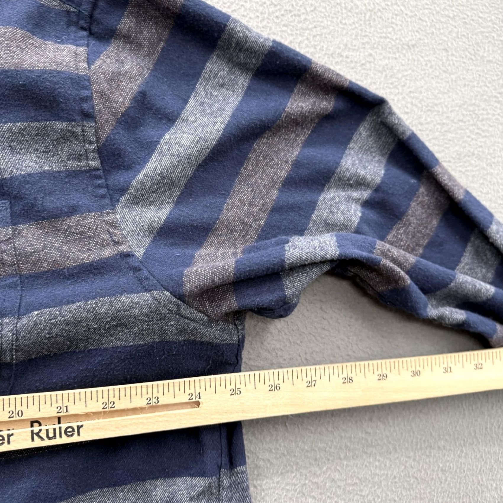 Vintage Bridge & Burn Shirt Mens 2XL Blue Striped Flannel Long Sleeve Button Up Casual Size US XXL / EU 58 / 5 - 4 Thumbnail