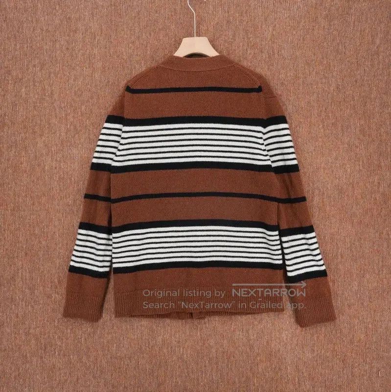 Burberry Burberry Brown Cotton Knit Logo Cardigan. Size XS / US 0-2 / IT 36-38 - 2 Thumbnail