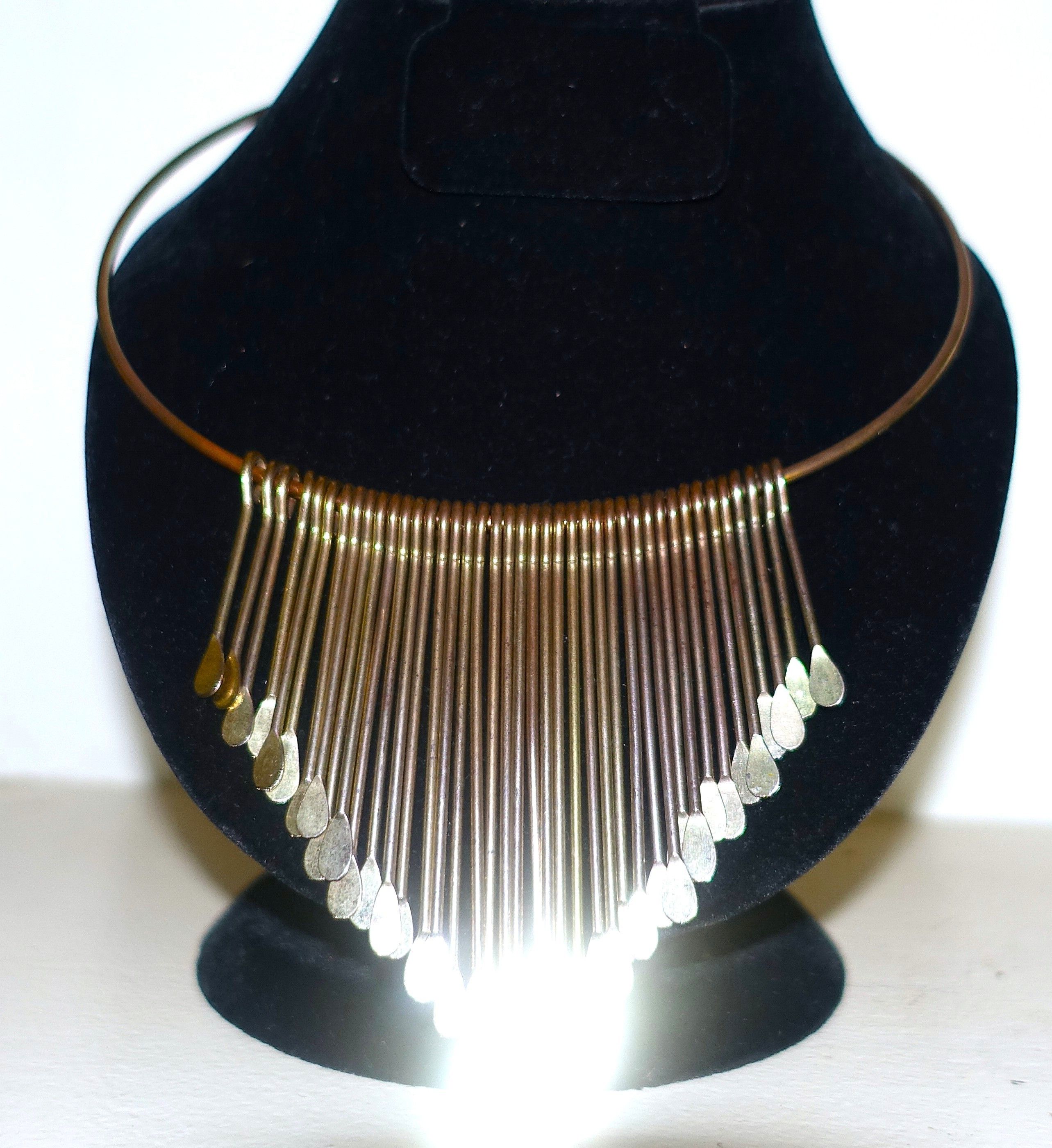 Vintage Gold Tone Tapered Tassel Choker Necklace Size ONE SIZE - 4 Thumbnail