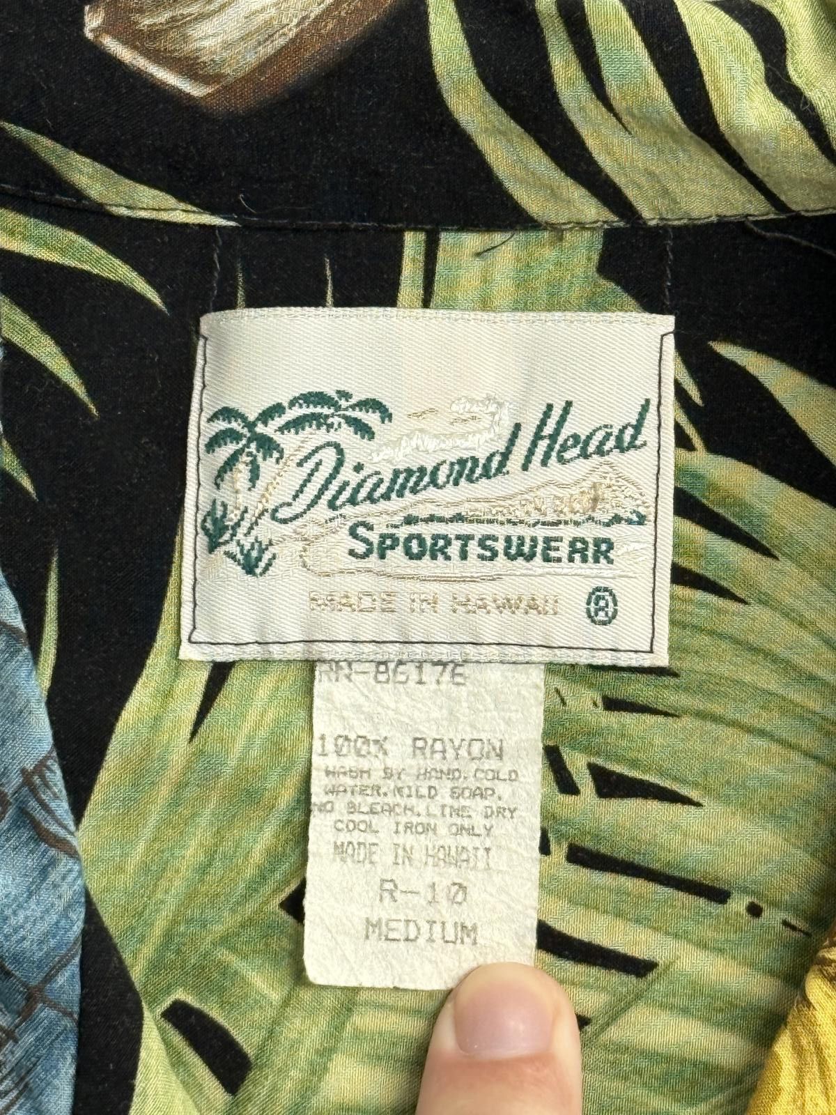 Diamond Head Mens Hawaii Shirt Wooden Surfboards Rayon- Made in Hawaii -M Size US M / EU 48-50 / 2 - 2 Thumbnail
