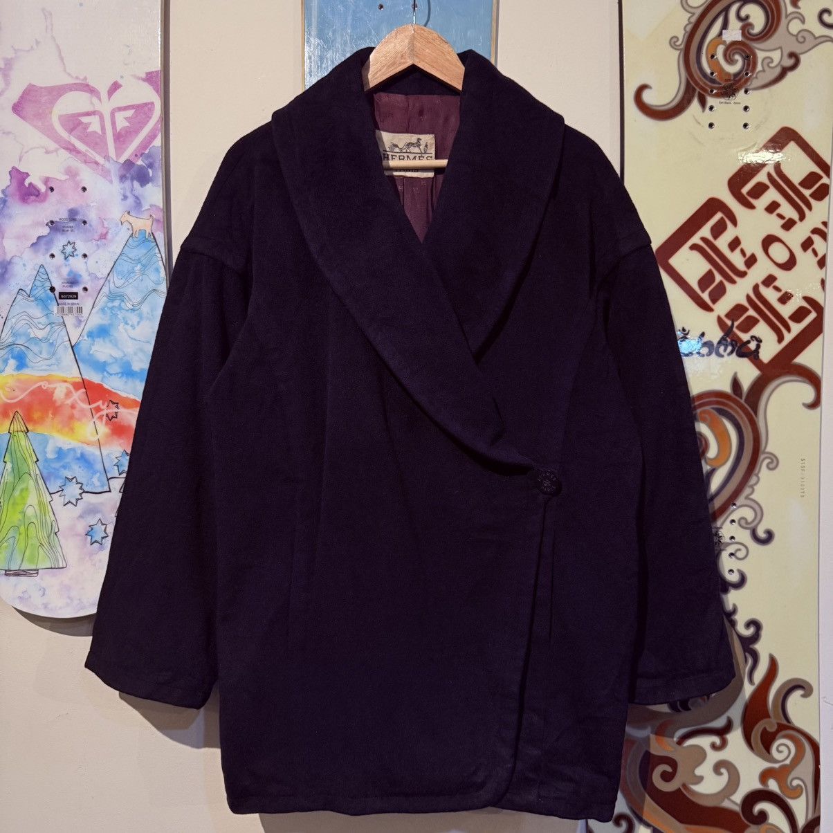 Hermes Hermes Double Breasted Wool Coat Vintage 70s Size US XL / EU 56 / 4 - 1 Thumbnail