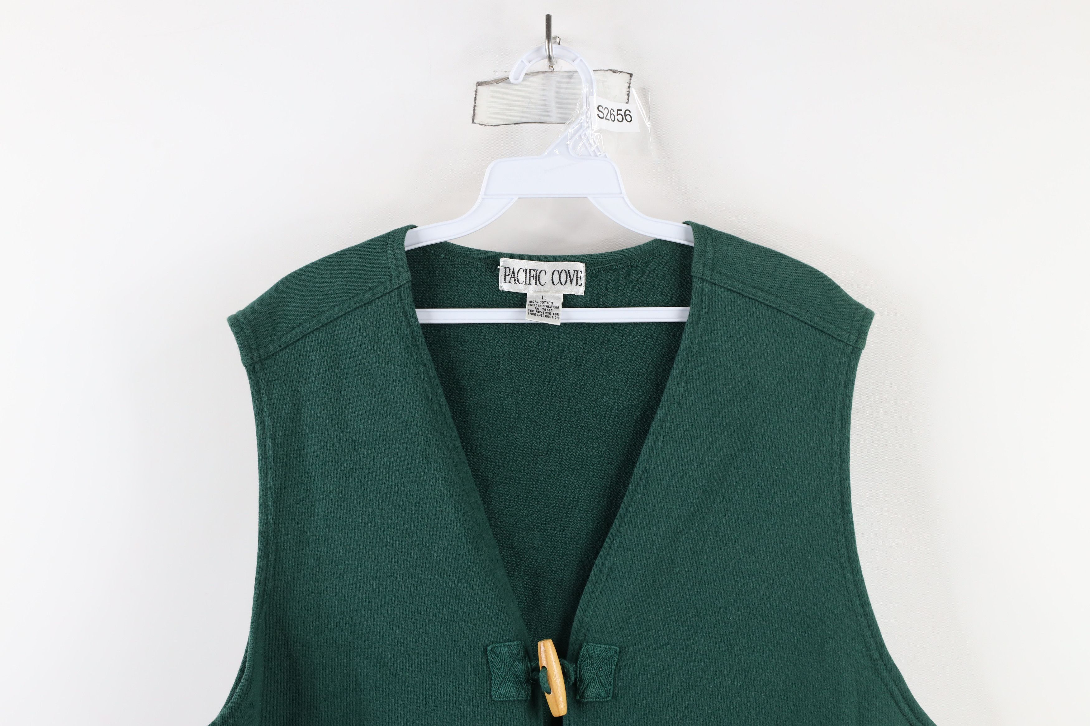 Vintage Vintage 90s Streetwear Baggy Toggle Button Vest Sweatshirt Size L / US 10 / IT 46 - 2 Thumbnail