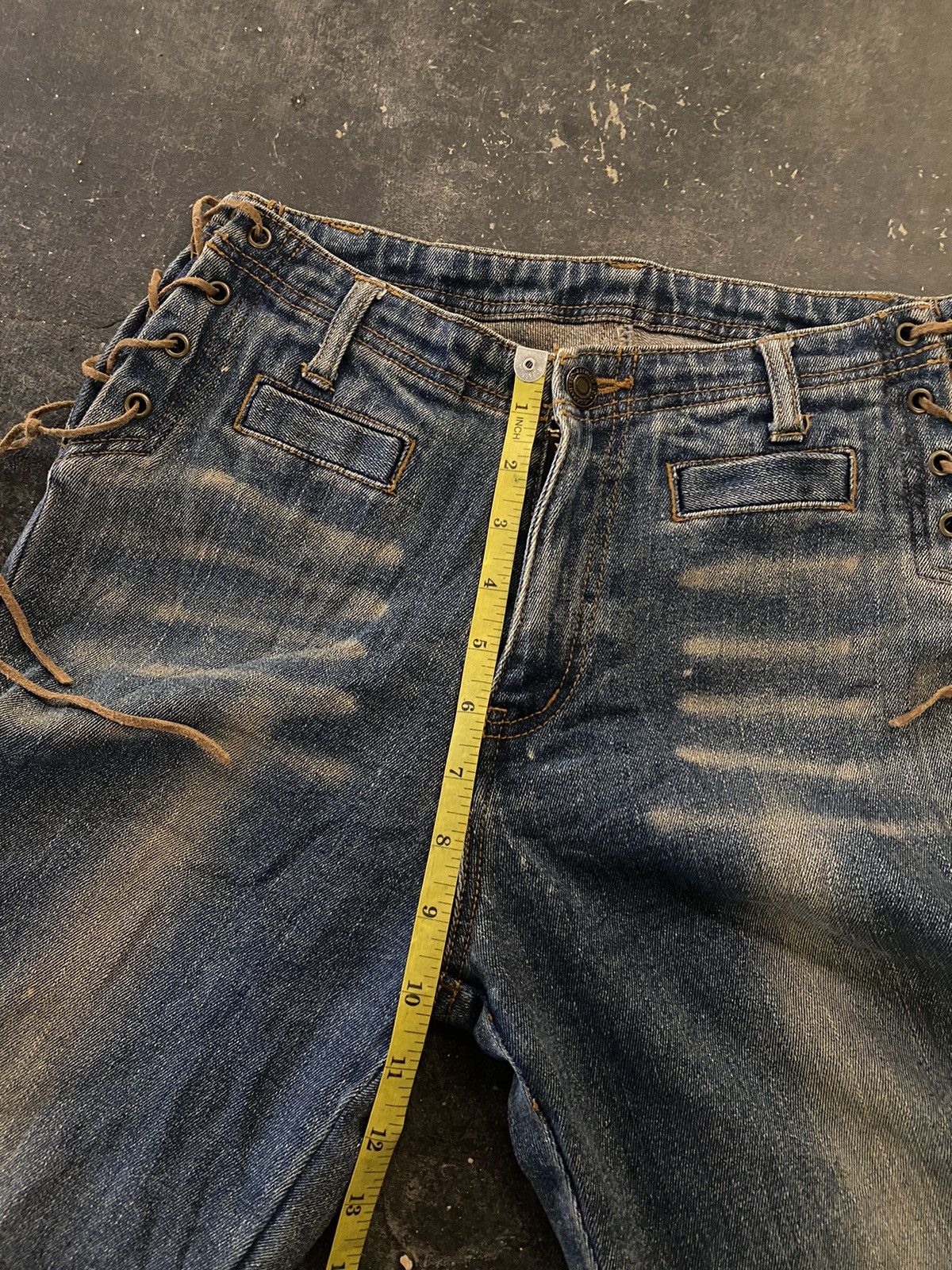 Beauty Beast Y2k lace up bootcut jeans Size US 28 / EU 44 - 13 Thumbnail