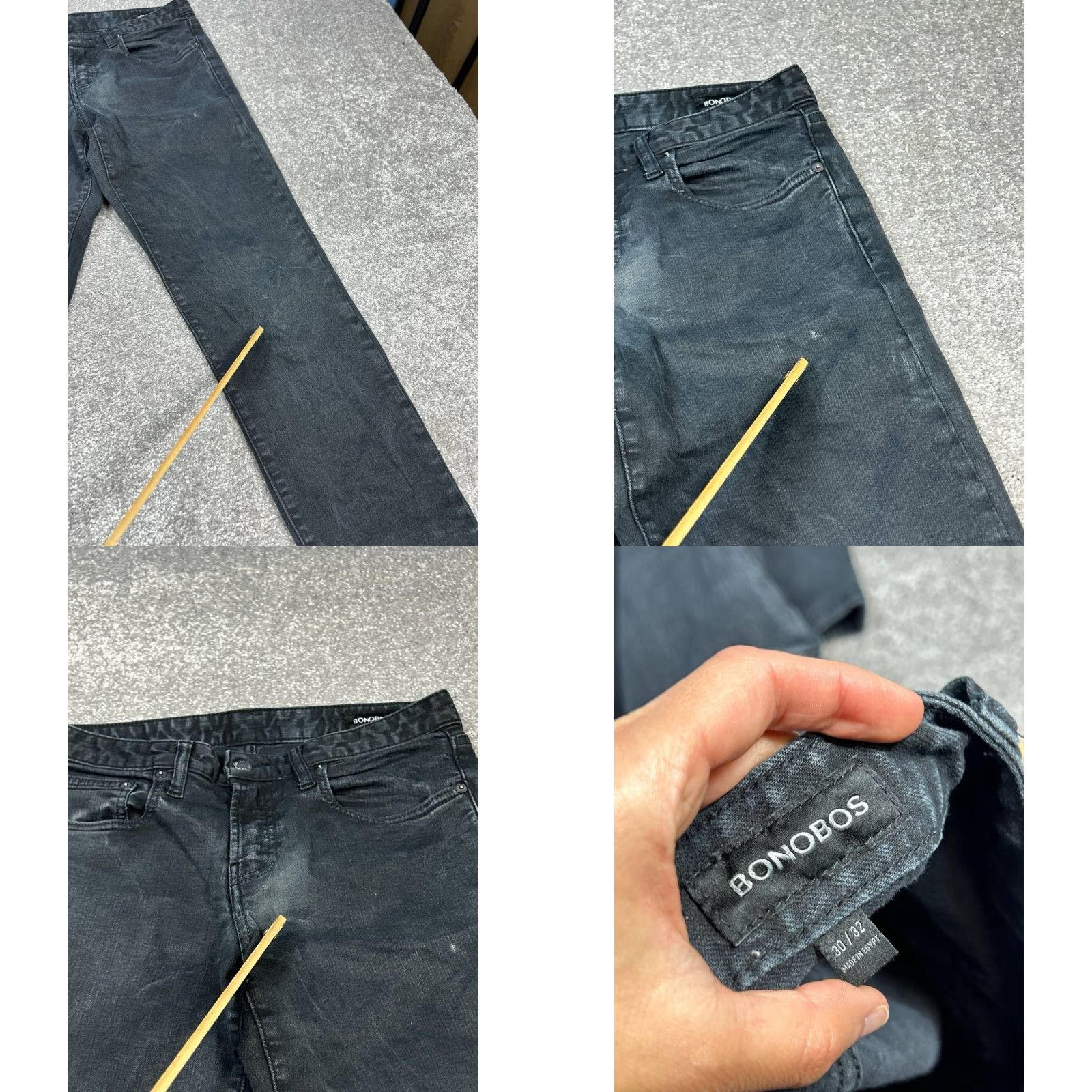 Bonobos Bonobos Slim Tapered Jeans Mens 30 Black Denim Cotton Stretch Low Rise 30x31 Jeans Mens Black Bonobos Slim Taper Size US 30 / EU 46 - 8 Thumbnail
