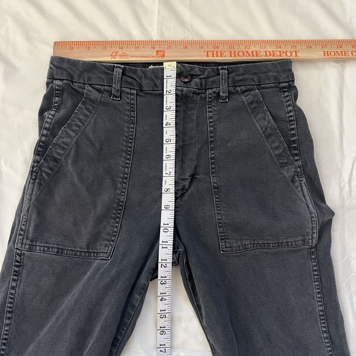 AMO AMO Easy Army Trouser Washed Black Utility Pocket Raw Hem Size 27" / US 4 / IT 40 - 9 Thumbnail