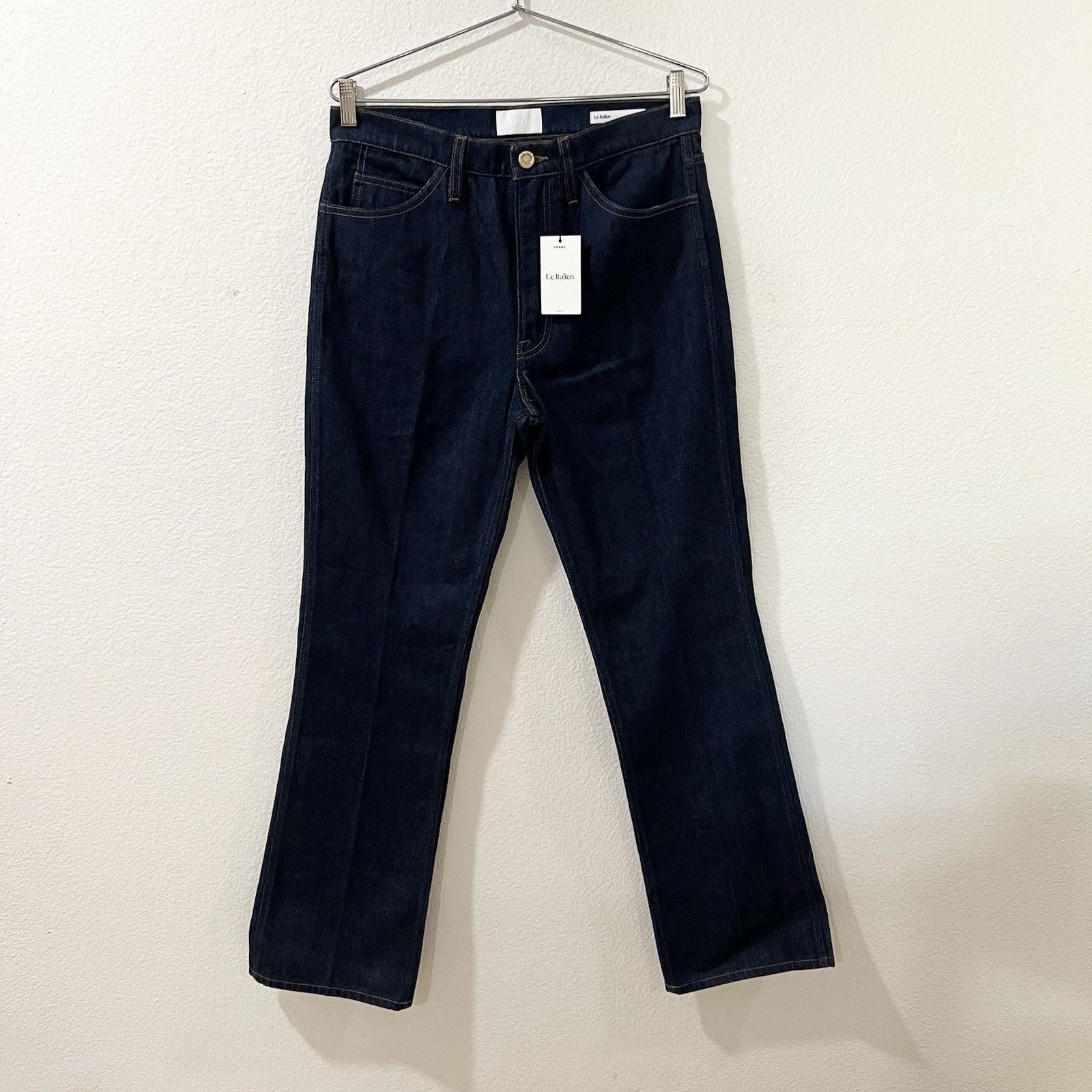 Frame NWT Frame Le Italien Flare Rigid Denim 30 Dark Rinse Size 30" / US 8 / IT 44 - 4 Thumbnail