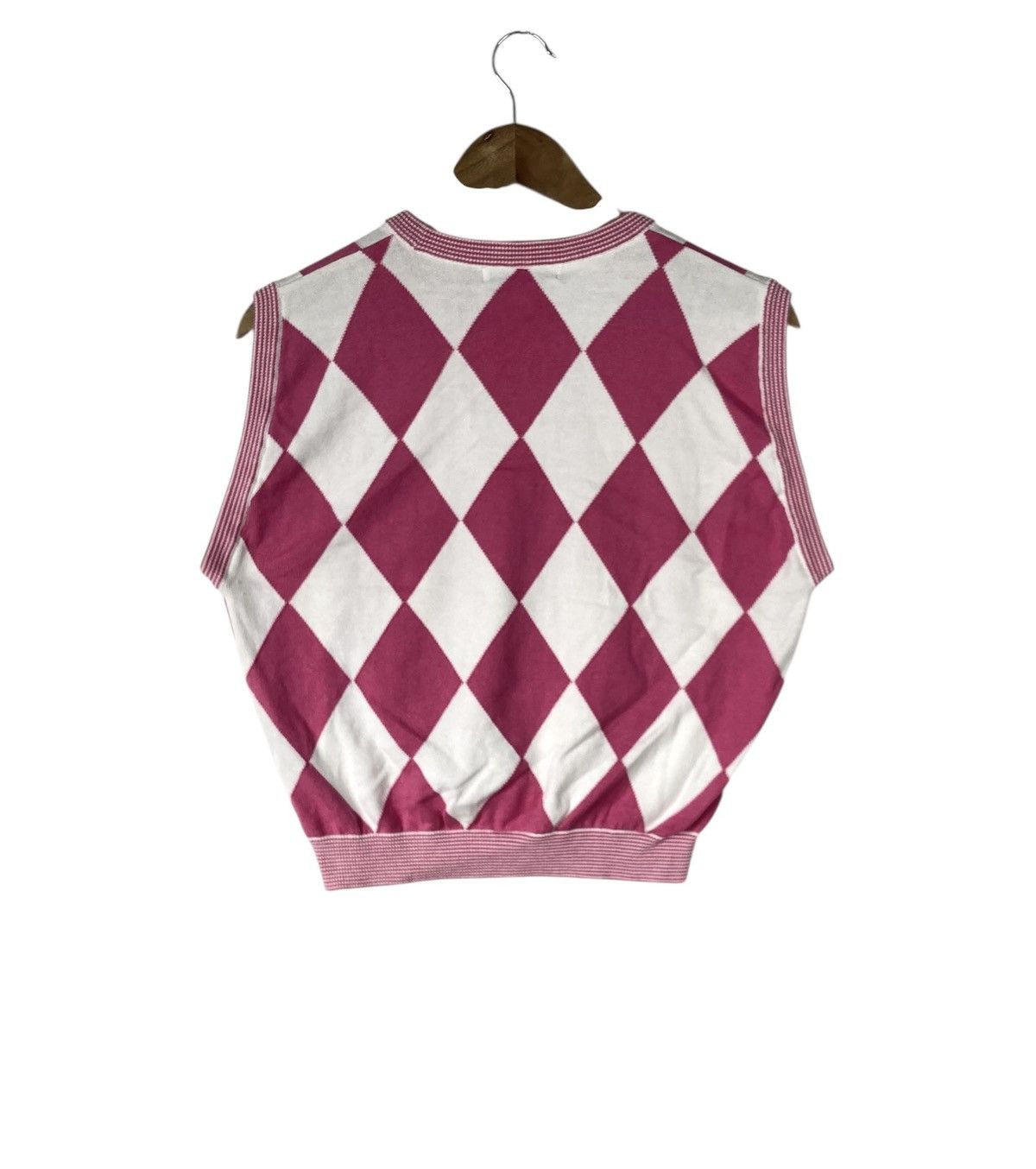 Christian Dior Monsieur Vintage Luxury Christian Dior Sports Pink Stripe Knit Vest Size L / US 10 / IT 46 - 3 Thumbnail