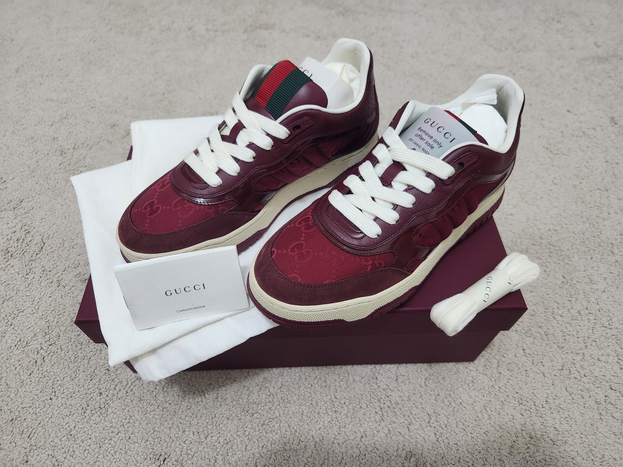 Gucci Gucci Re-Web sneaker in Rosso Ancora red GG canvas Size US 8 / IT 38 - 1 Thumbnail