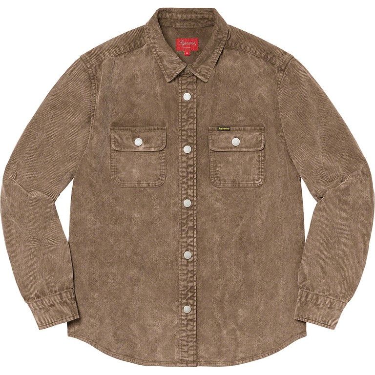 Supreme S/S 2021 Supreme Washed Brown Corduroy Shirt Size US S / EU 44-46 / 1 - 7 Thumbnail