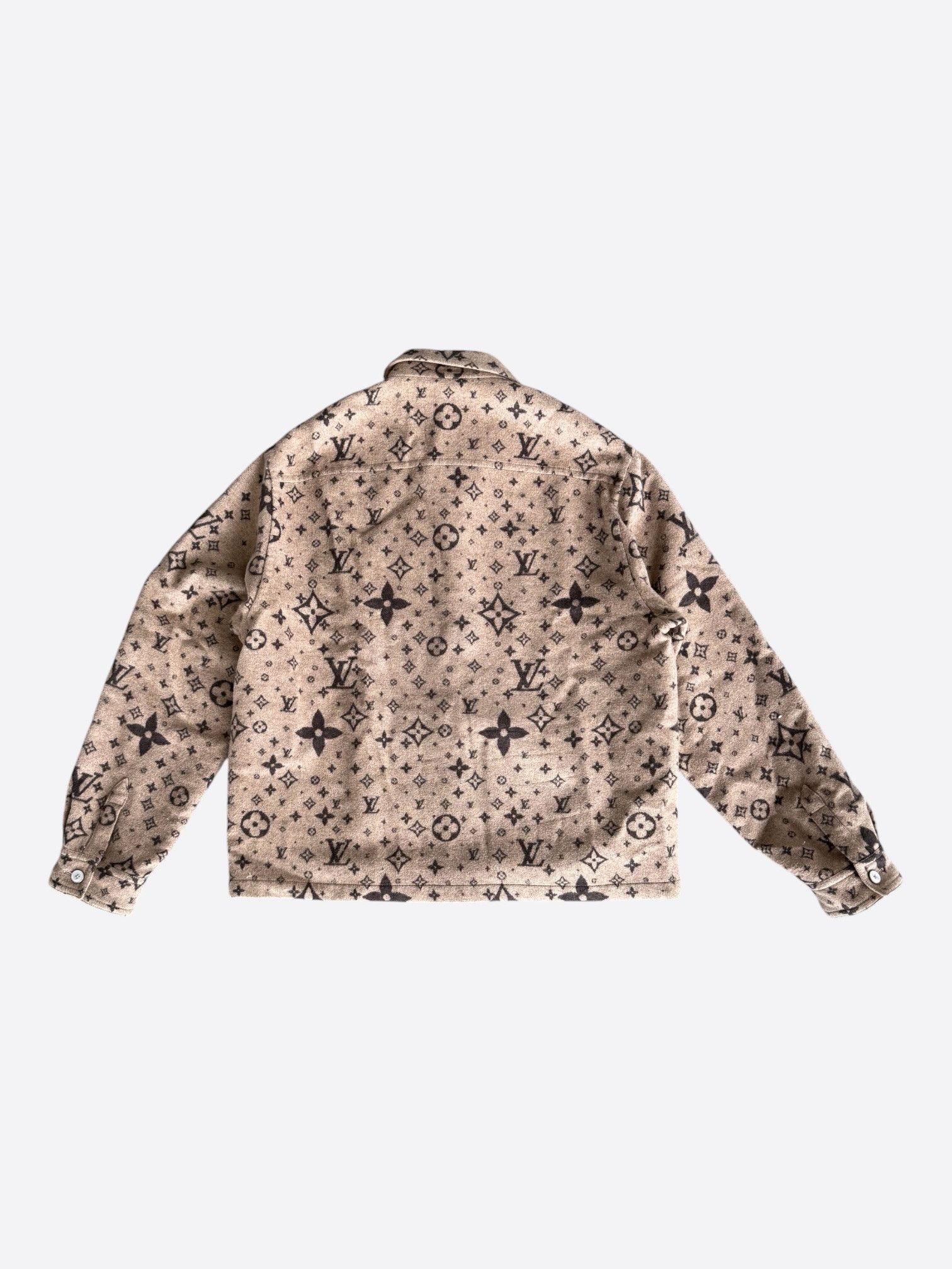 Louis Vuitton Louis Vuitton Beige & Brown Monogram Overshirt Size US XXL / EU 58 / 5 - 2 Thumbnail