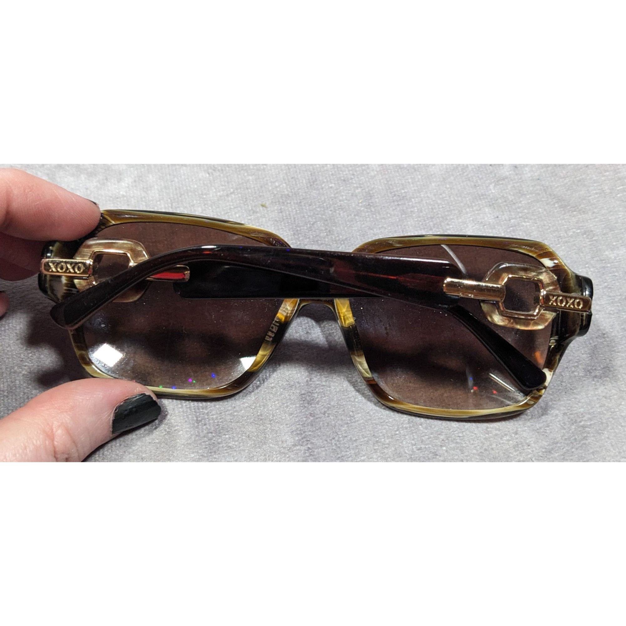 XOXO XOXO Retro Y2K Style Brown And Gold Sunglasses Model X2325 Size ONE SIZE - 4 Thumbnail