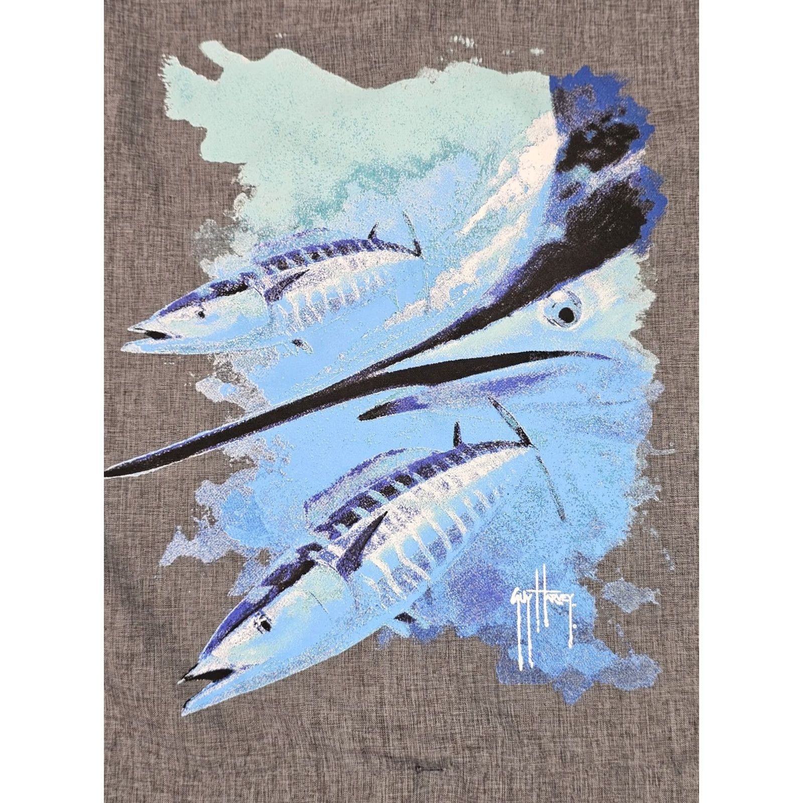 Guy Harvey Guy Harvey Shirt Mens XL Gray AFTCO Marlin Fishing Button Vented EUC 48 Chest Size US XL / EU 56 / 4 - 2 Thumbnail