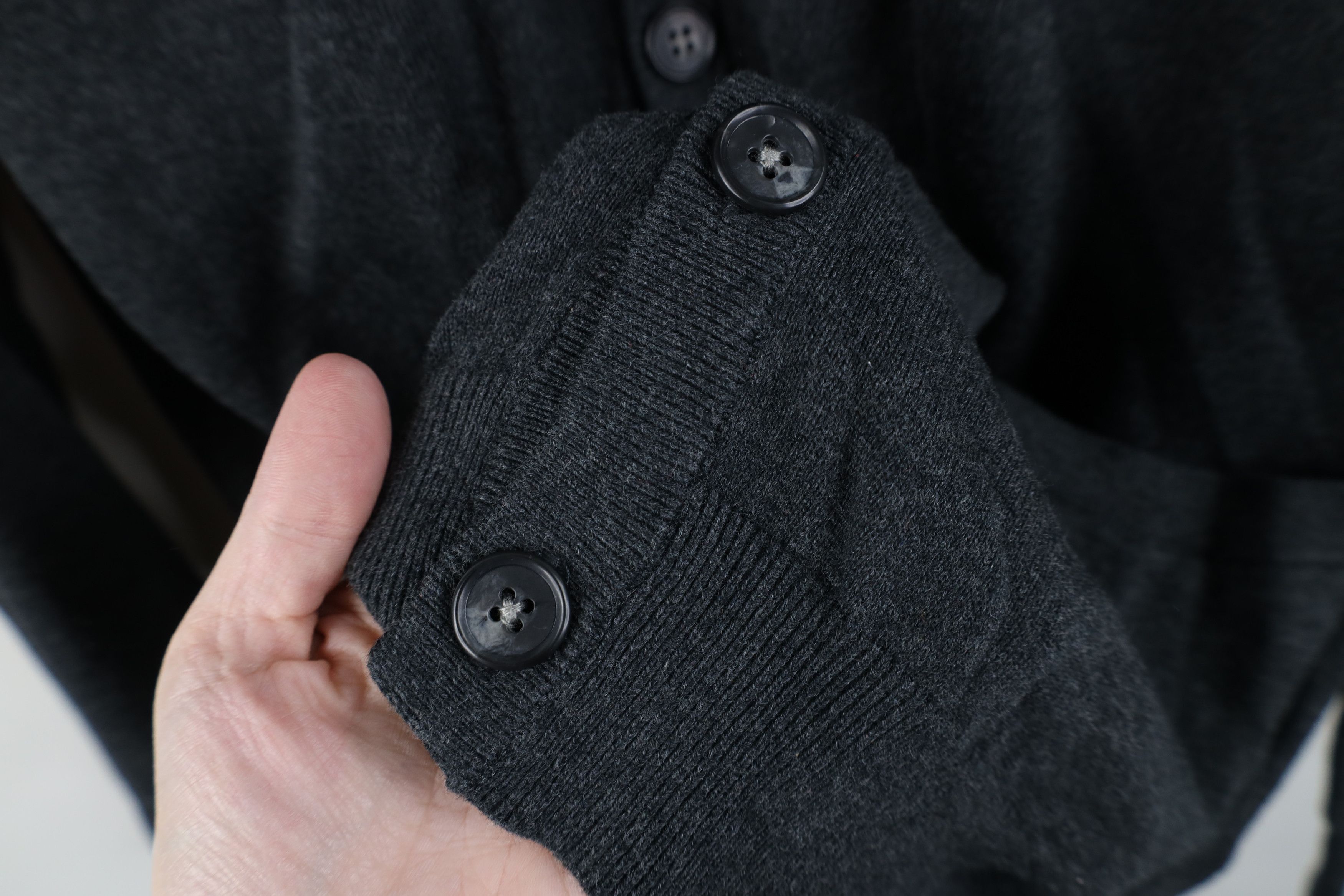 Vintage Vintage 90s Y2K Streetwear Cotton Knit Cardigan Sweater Gray Size US L / EU 52-54 / 3 - 4 Thumbnail