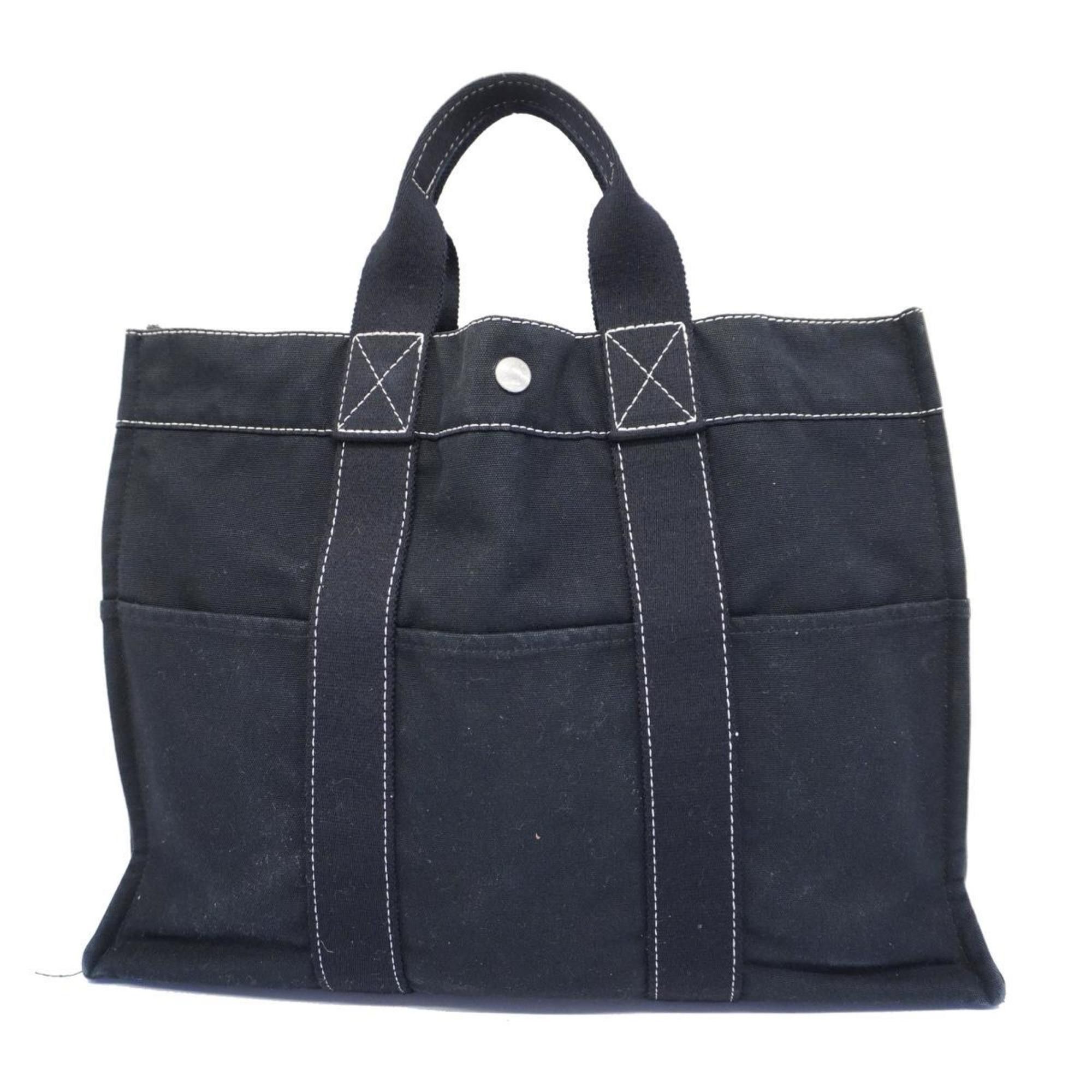 image of Hermes Tote Bag Deauville Mm Canvas Black Women's