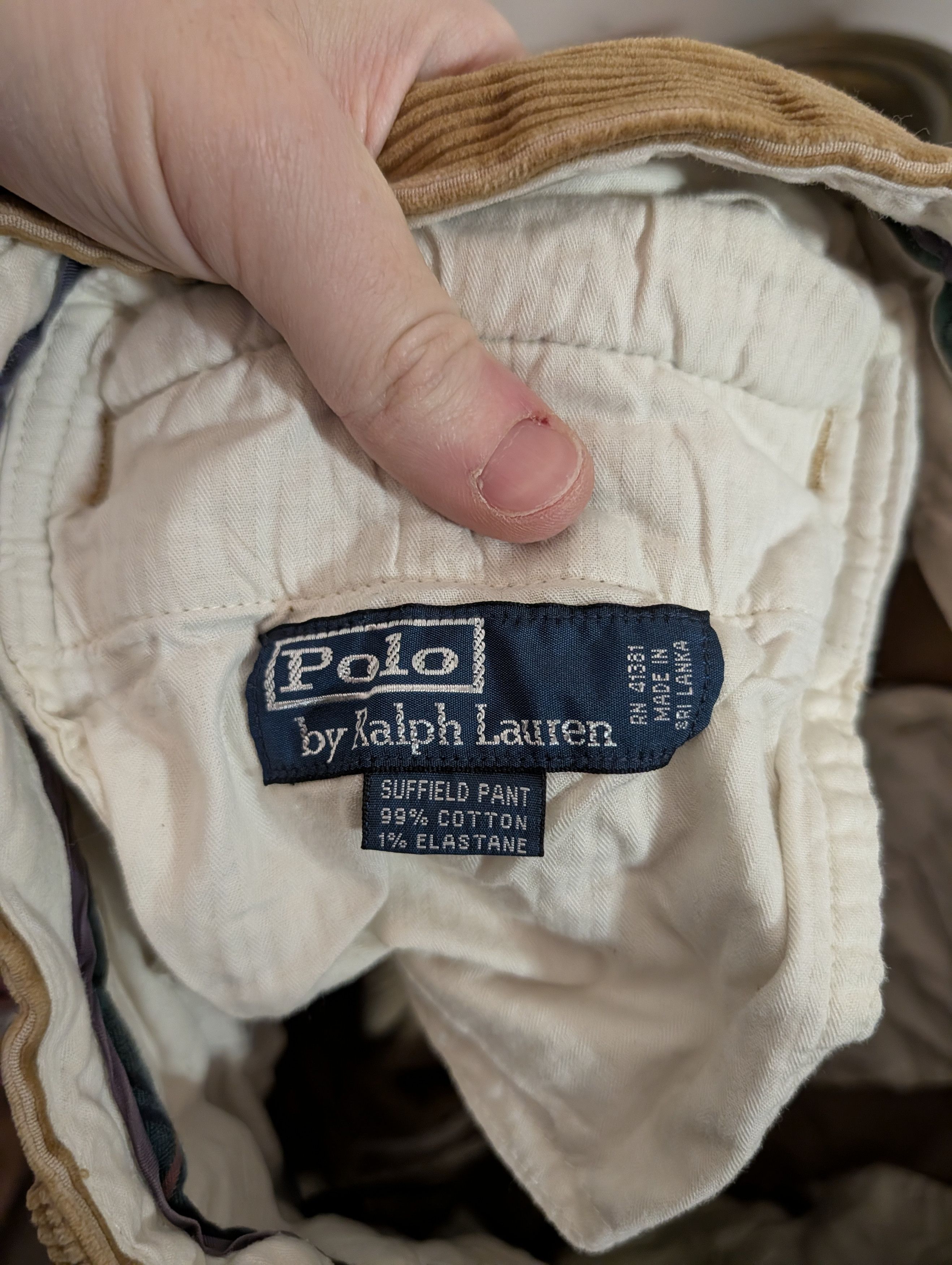 Polo Ralph Lauren Vintage tan Suffield corduroy cotton pants 31" Size US 31 - 10 Thumbnail