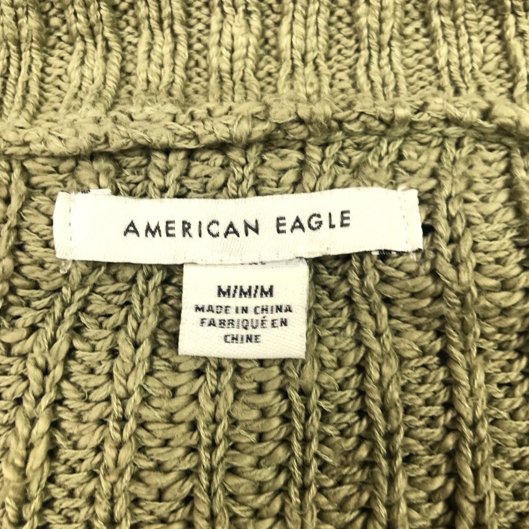American Eagle Outfitters American Eagle Outfitters Sweater Womens Medium Green Cable Knit Long Sleeve V-Neck Pullover Size M / US 6-8 / IT 42-44 - 4 Thumbnail