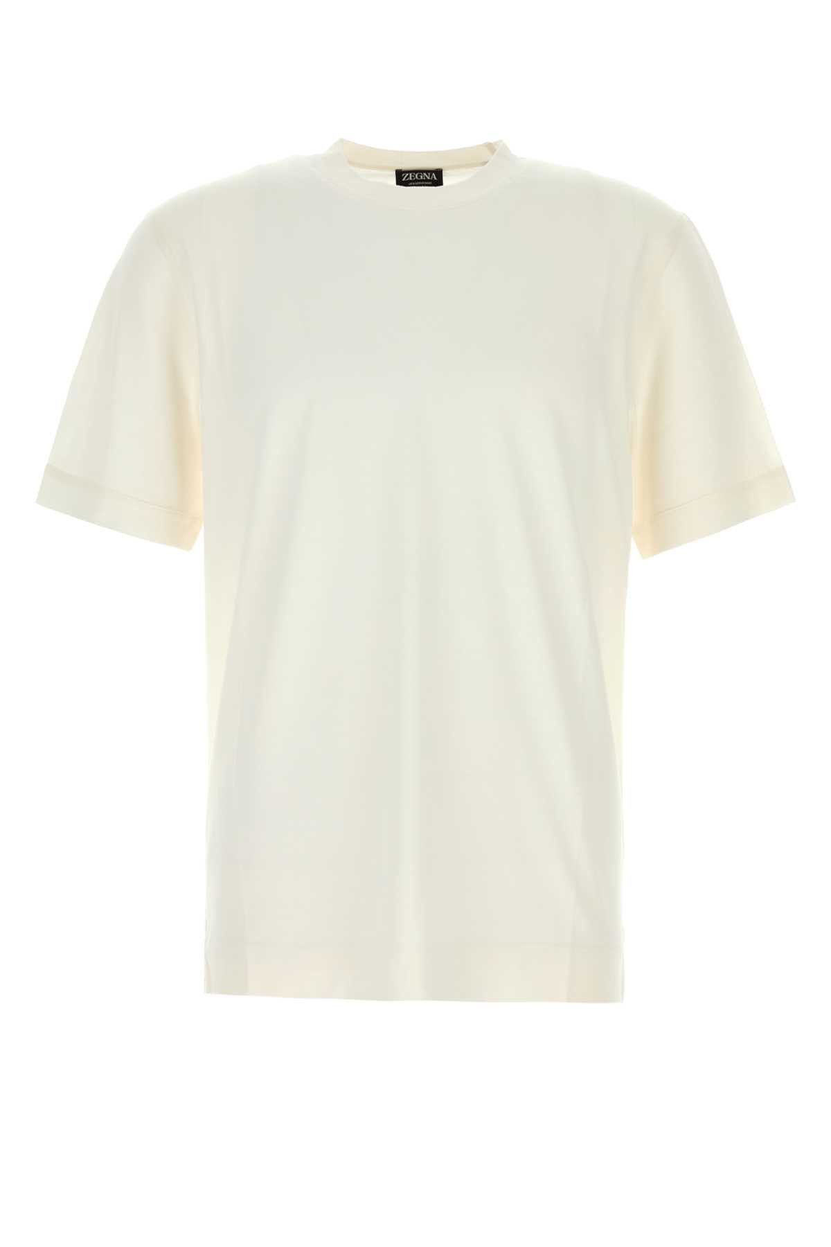 Ermenegildo Zegna White Cotton And Silk T-Shirt Size US XL / EU 56 / 4 - 1 Thumbnail