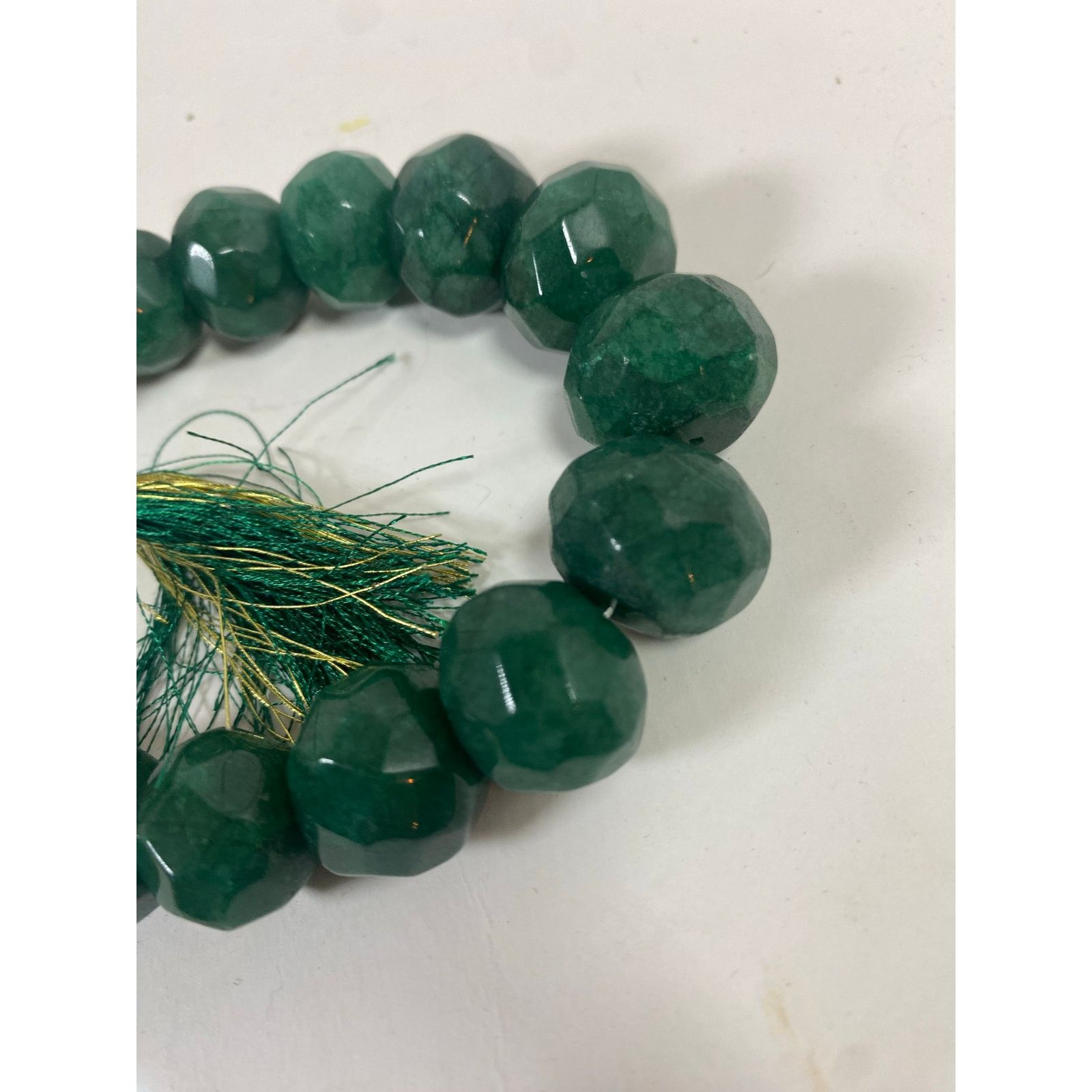 Other Jade Dark Green 12-21mm Gemstone Necklace 12-21" Adjustable Size ONE SIZE - 4 Thumbnail