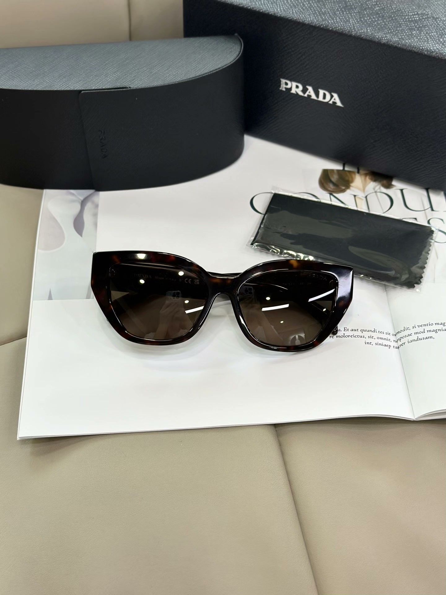 Prada PRADA Tortoiseshell Irregular Sunglasses Size ONE SIZE - 1 Thumbnail