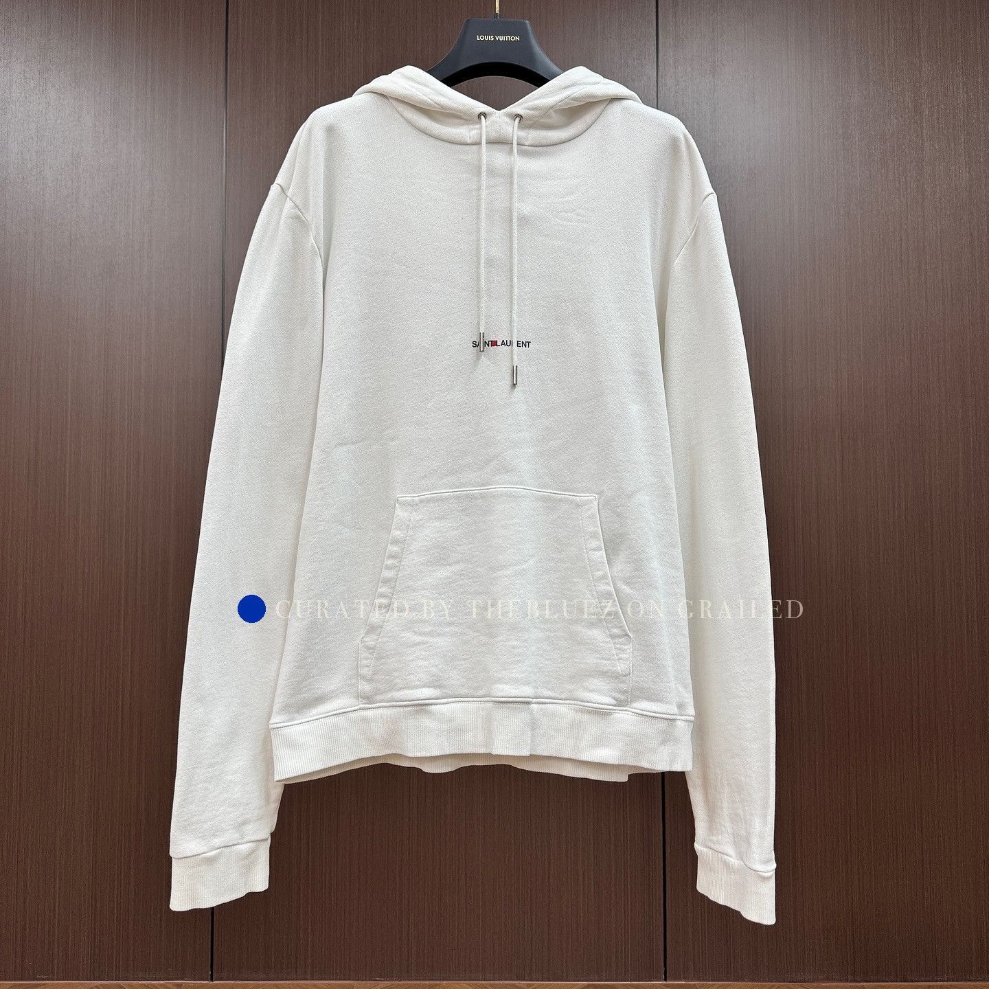 Saint Laurent Paris White Oversized Hoodie with Front Pocket - XL Size US XL / EU 56 / 4 - 1 Thumbnail