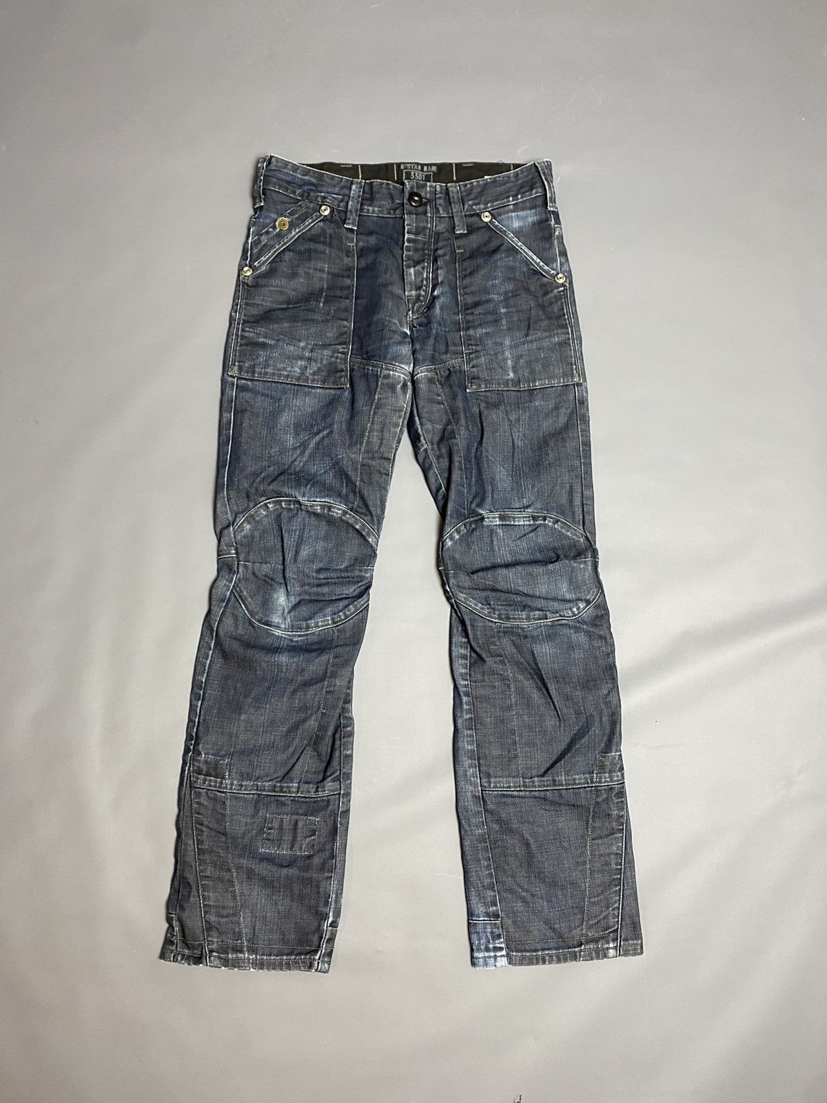 G-Star Mens G-Star Fire Elwood Narrow Jeans Dark Wash Biker W29 L32 Size US 29 - 2 Thumbnail