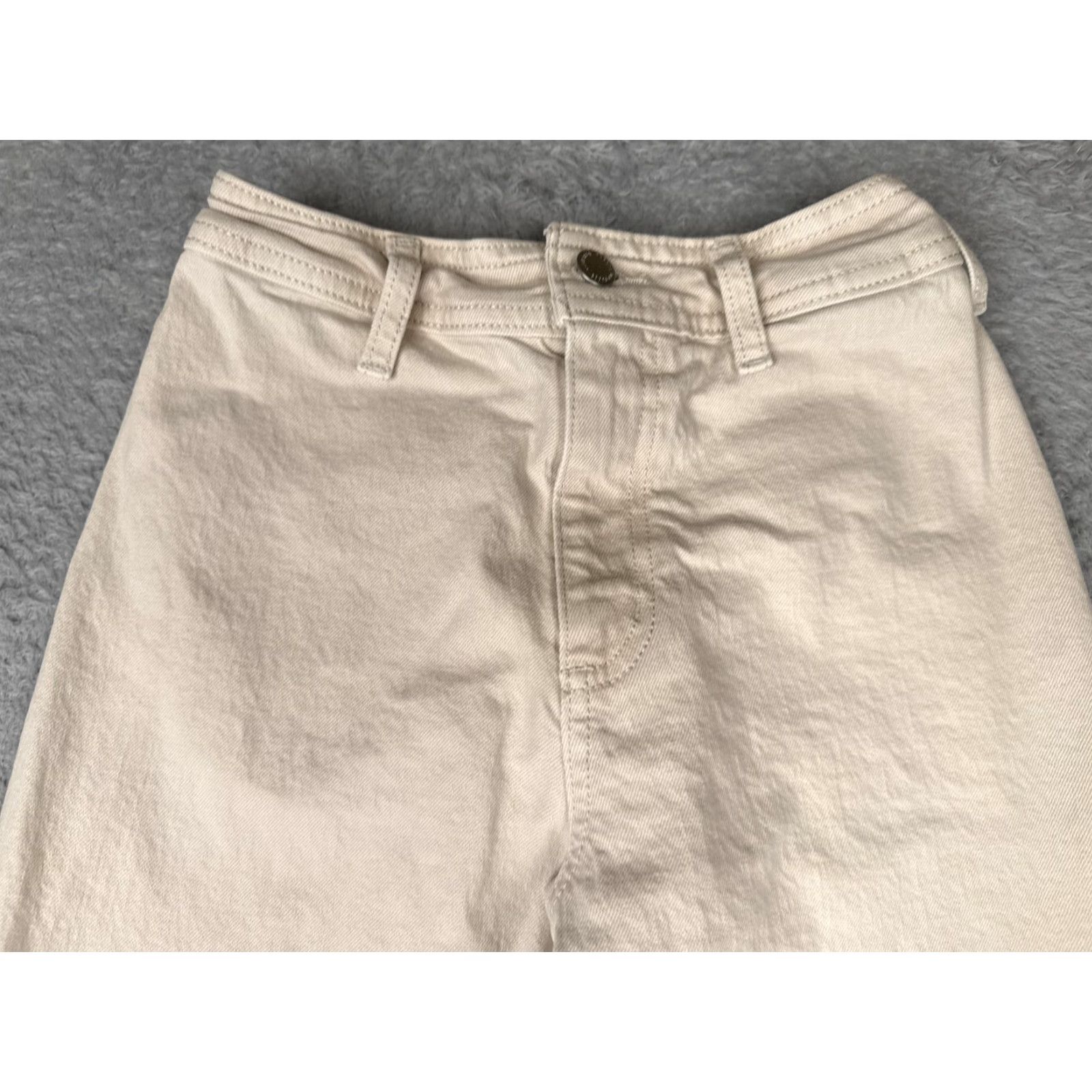 Vintage Universal Thread Jeans Women 00 Beige Wide Leg Ankle High Rise Casual 22x28 Size 24" / US 00 / IT 34 - 4 Thumbnail