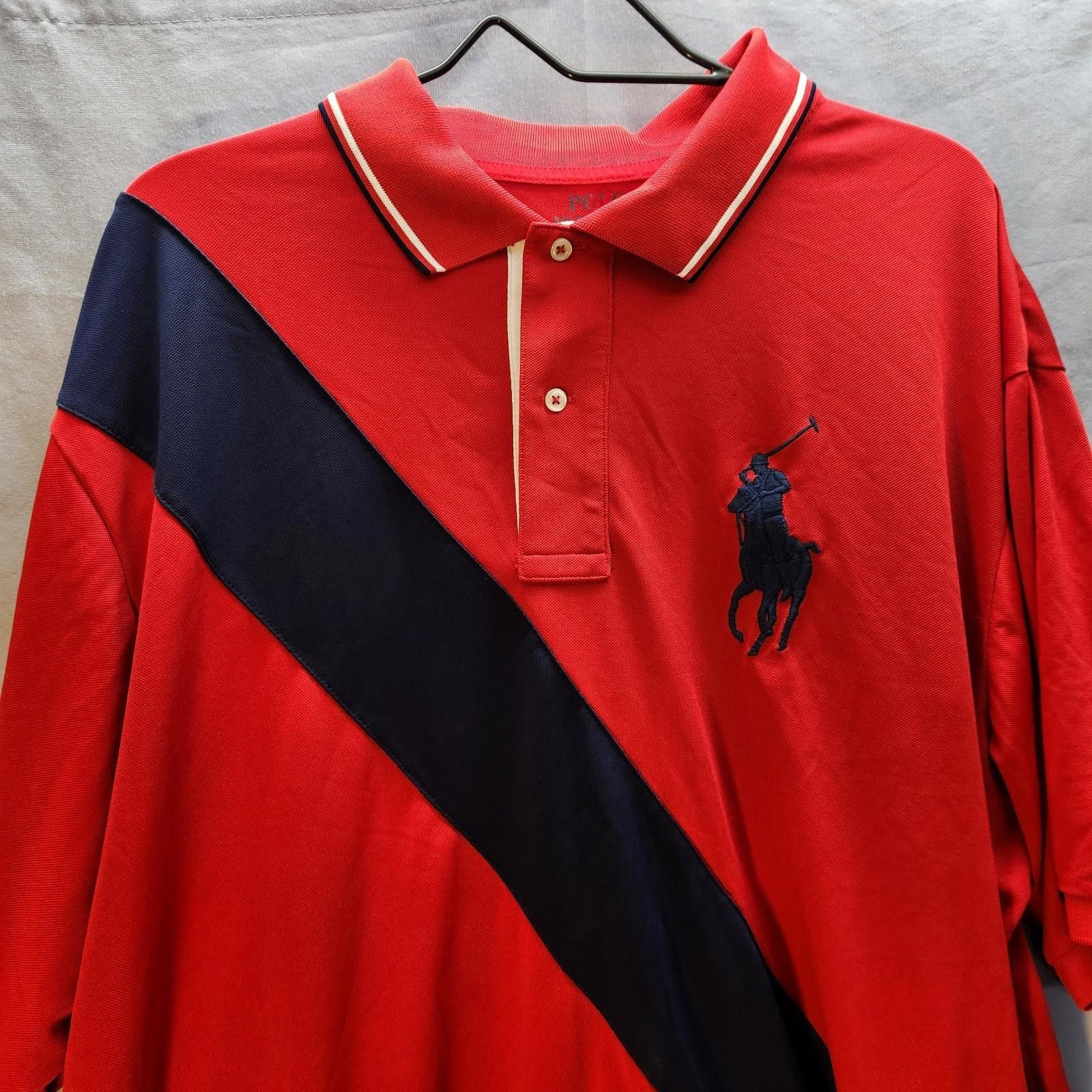 Polo Ralph Lauren Polo Ralph Lauren Shirt Mens 2XL Red Blue Stripe Big Pony Size US XXL / EU 58 / 5 - 2 Thumbnail