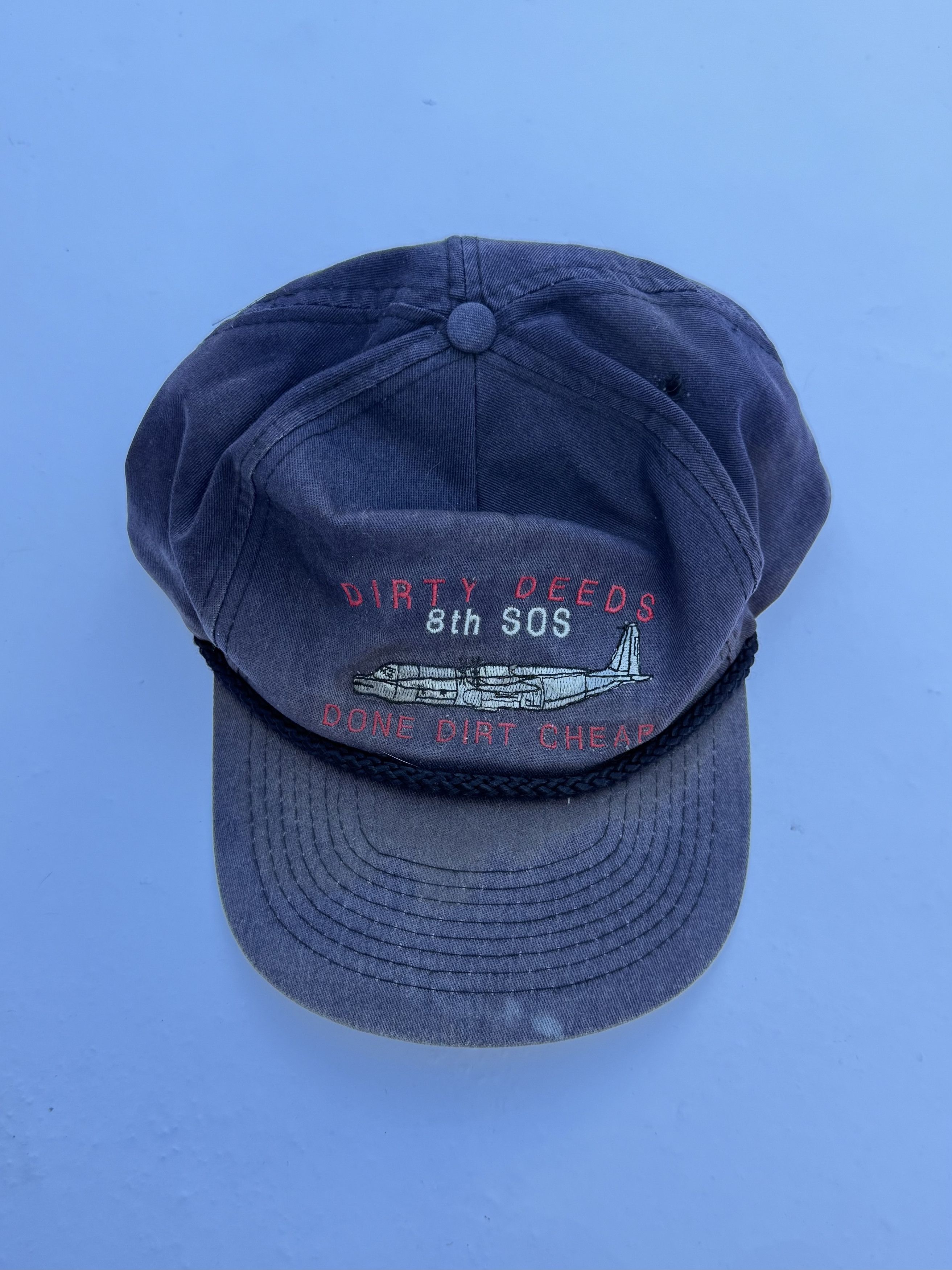 Vintage 'Dirty Deeds Done Dirt Cheap' Vietnam War Snapback Hat Size ONE SIZE - 1 Thumbnail