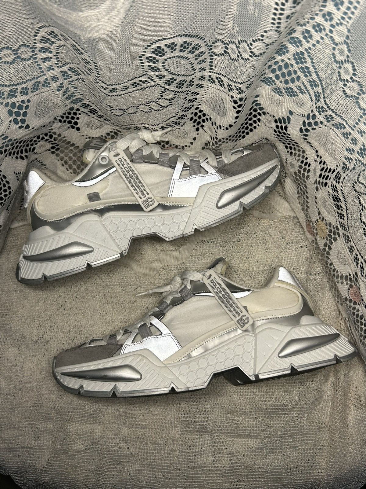 Dolce & Gabbana Dolce & Gabbana Air Master ‘Silver White’ sneakers Size US 9.5 / EU 42-43 - 1 Thumbnail