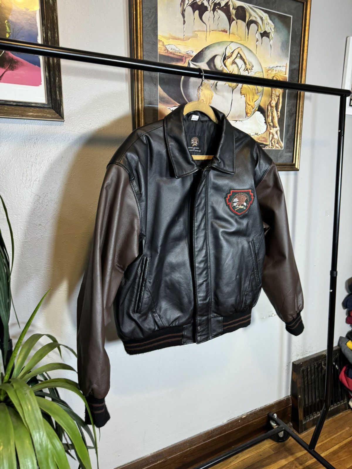 Vintage Vtg North American Hunting Club Life Leather Varsity Jacket Size US L / EU 52-54 / 3 - 3 Thumbnail