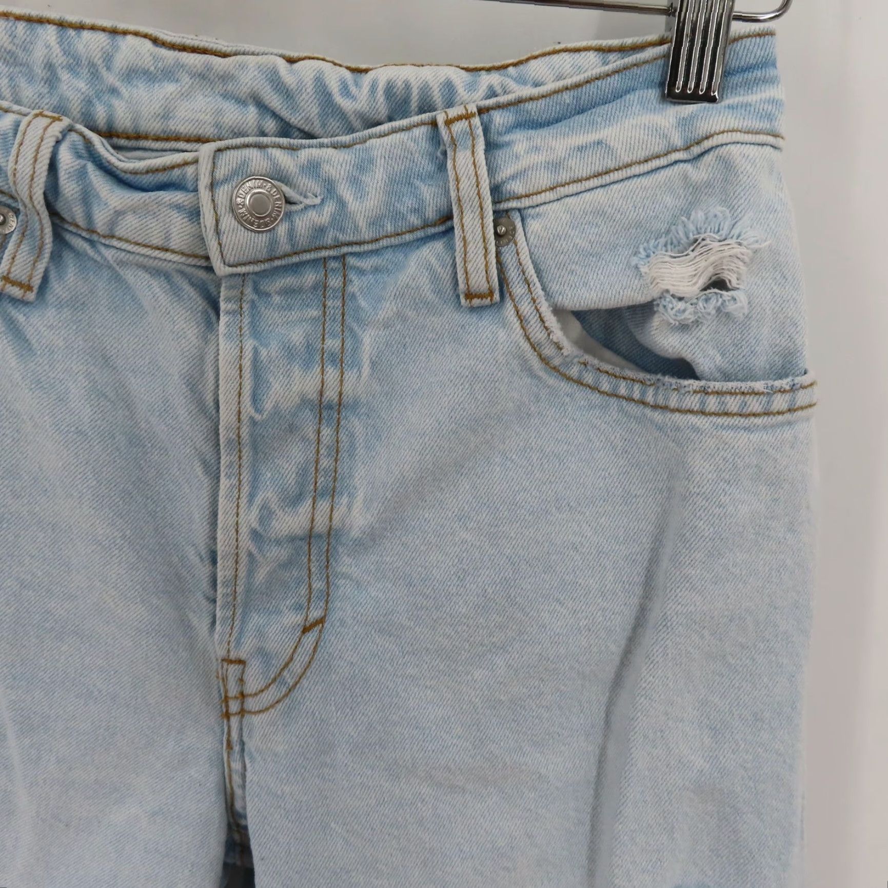 Denime VINTAGE &Denim Denim Blue 90s Boyfriend High Waist Jeans Button Fly Womens Size 2 Distressed Size 26" / US 2 / IT 38 - 3 Thumbnail